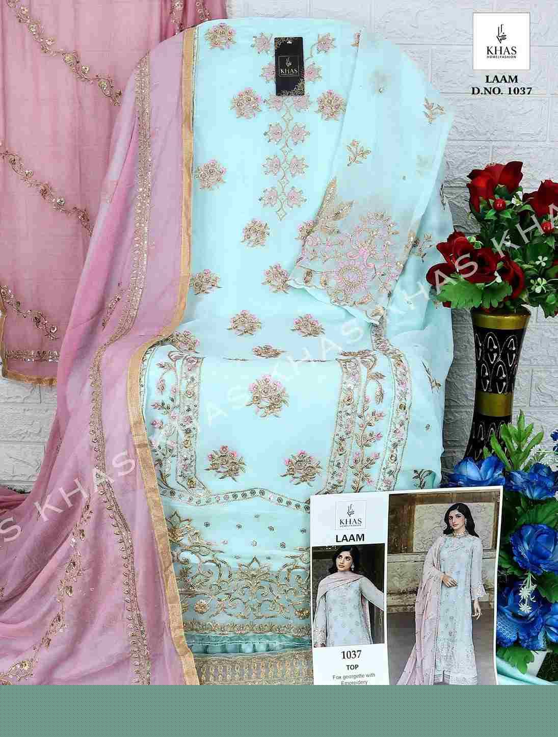 Laam By Khas 135 To 137 Series Beautiful Pakistani Suits Colorful Stylish Fancy Casual Wear & Ethnic Wear Faux Georgette Dresses At Wholesale Price