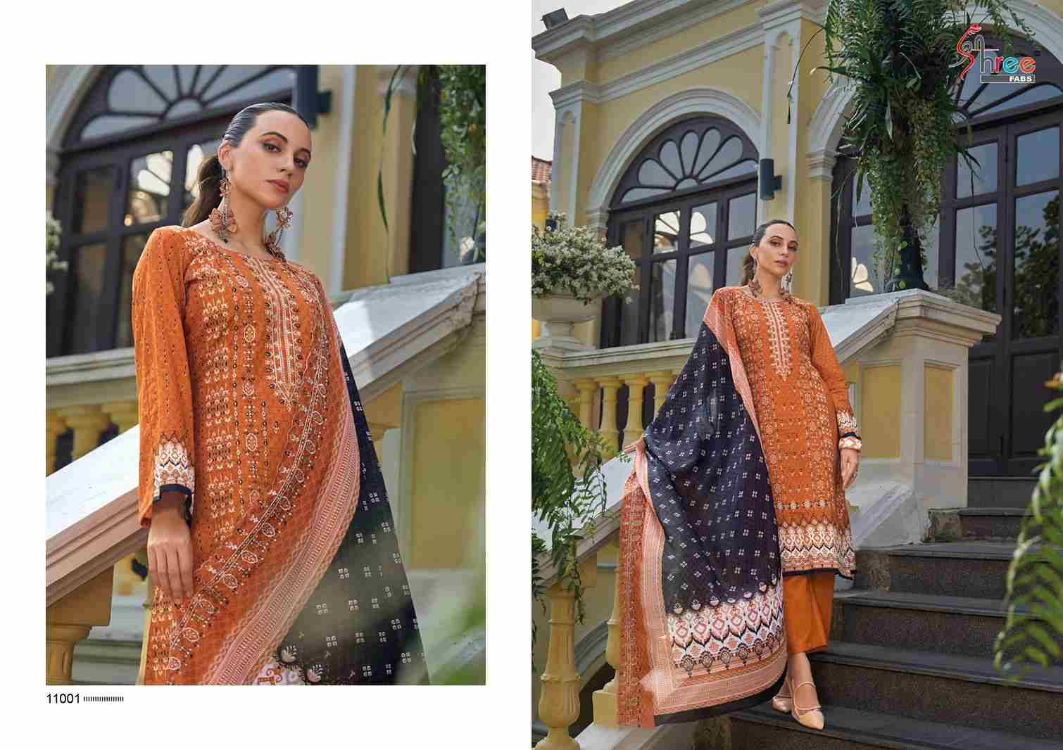Bin Saeed Lawn Collection Vol-11 By Shree Fabs 11001 To 11006 Series Beautiful Pakistani Suits Colorful Stylish Fancy Casual Wear & Ethnic Wear Pure Lawn Cotton With Embroidered Dresses At Wholesale Price