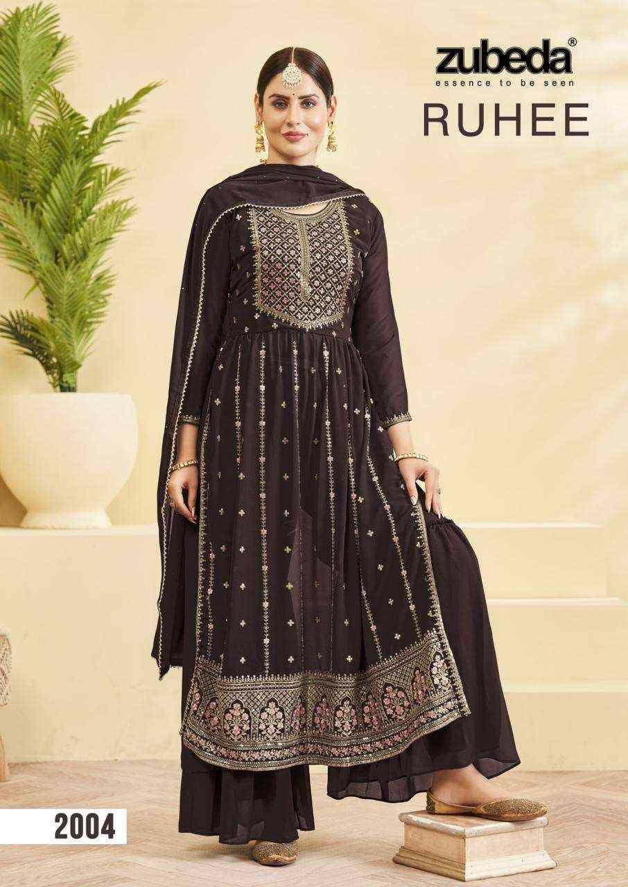 Ruhee By Zubeda 2001 To 2006 Series Beautiful Summer Collection Pakisatni Suits Stylish Fancy Colorful Casual Wear & Ethnic Wear Georgette Embroidered Dresses At Wholesale Price