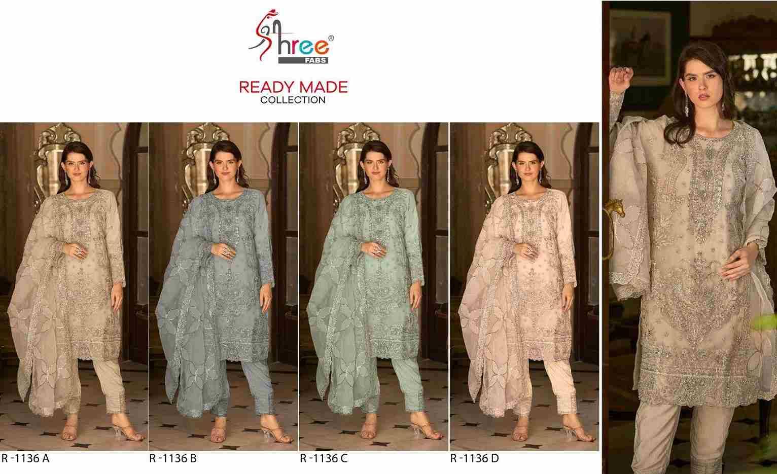 Shree Fabs Hit Design R-1136 Colours By Shree Fabs R-1136-A To R-1136-D Series Beautiful Pakistani Suits Stylish Fancy Colorful Party Wear & Occasional Wear Organza Embroidered Dresses At Wholesale Price