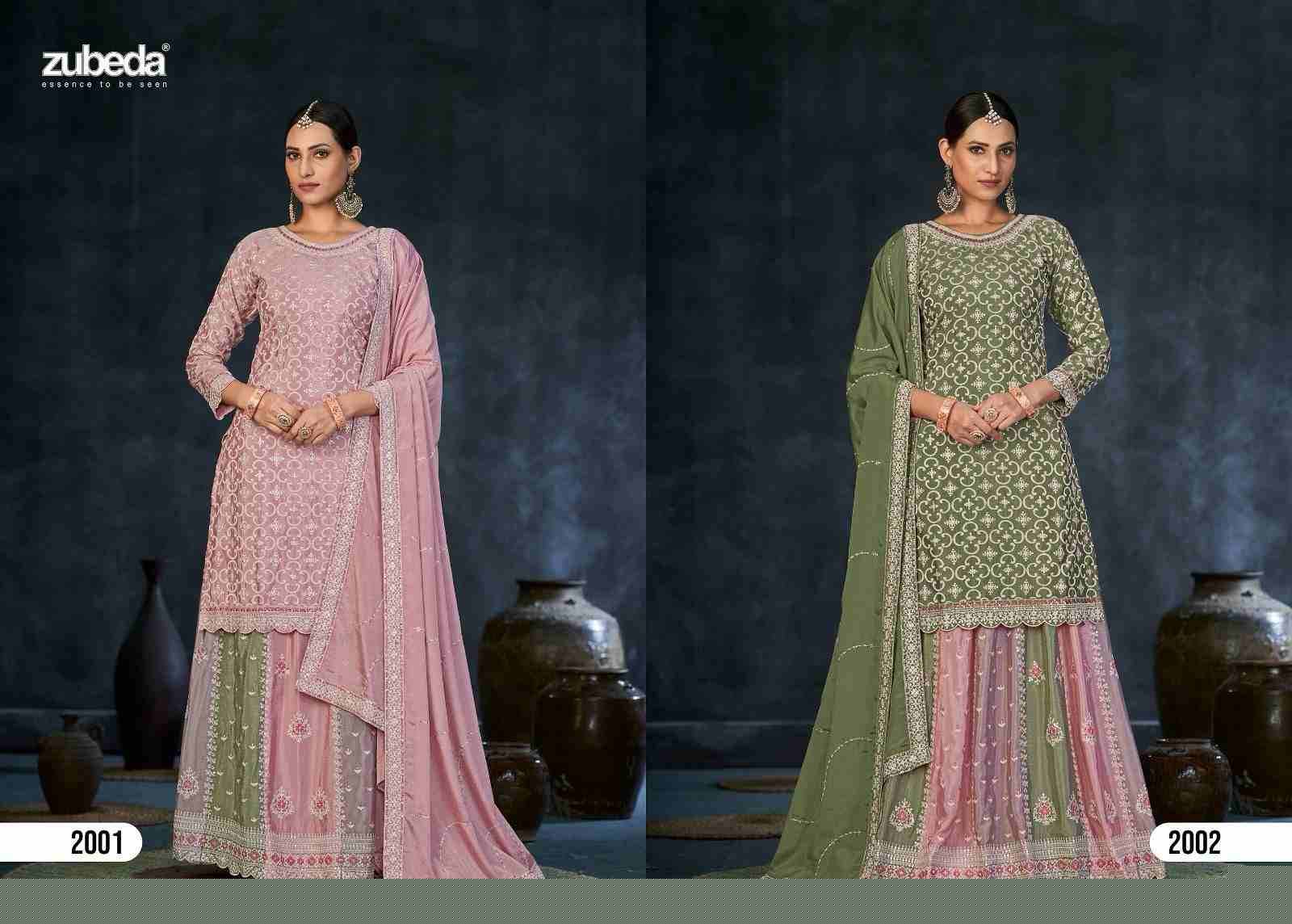 Inaya By Zubeda 2001 To 2003 Series Beautiful Festive Suits Colorful Stylish Fancy Casual Wear & Ethnic Wear Chinnon Silk Embroidered Dresses At Wholesale Price