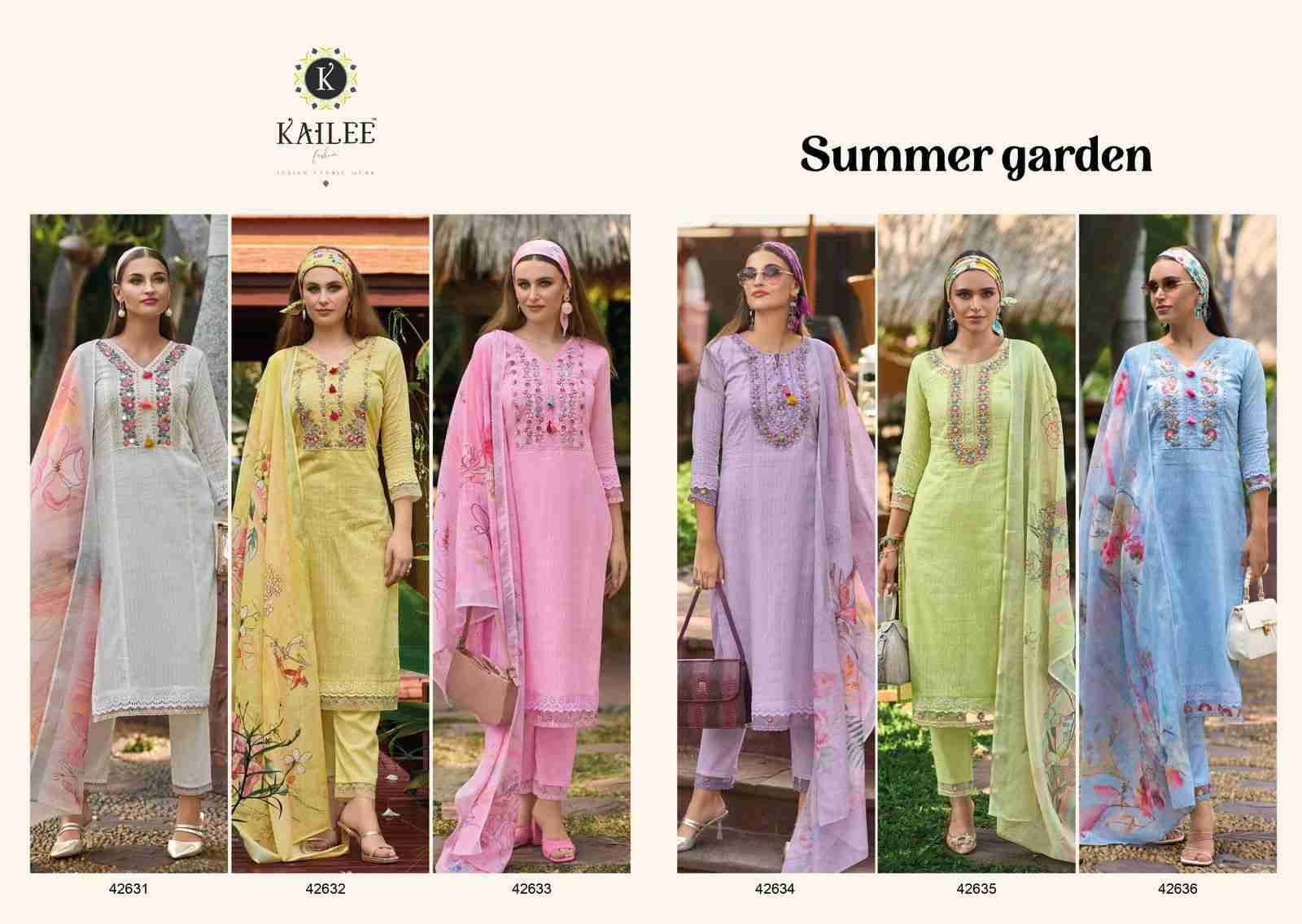 Summer Garden By Kailee 42631 To 42636 Series Designer Festive Suits Collection Beautiful Stylish Fancy Colorful Party Wear & Occasional Wear Pure Cotton Embroidered Dresses At Wholesale Price