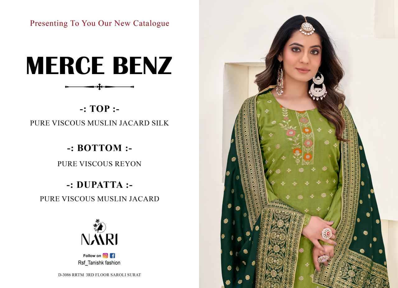 Merce Benz By Naari 80001 To 80004 Series Festive Suits Beautiful Fancy Colorful Stylish Party Wear & Occasional Wear Viscose Muslin Jacquard Silk Dresses At Wholesale Price