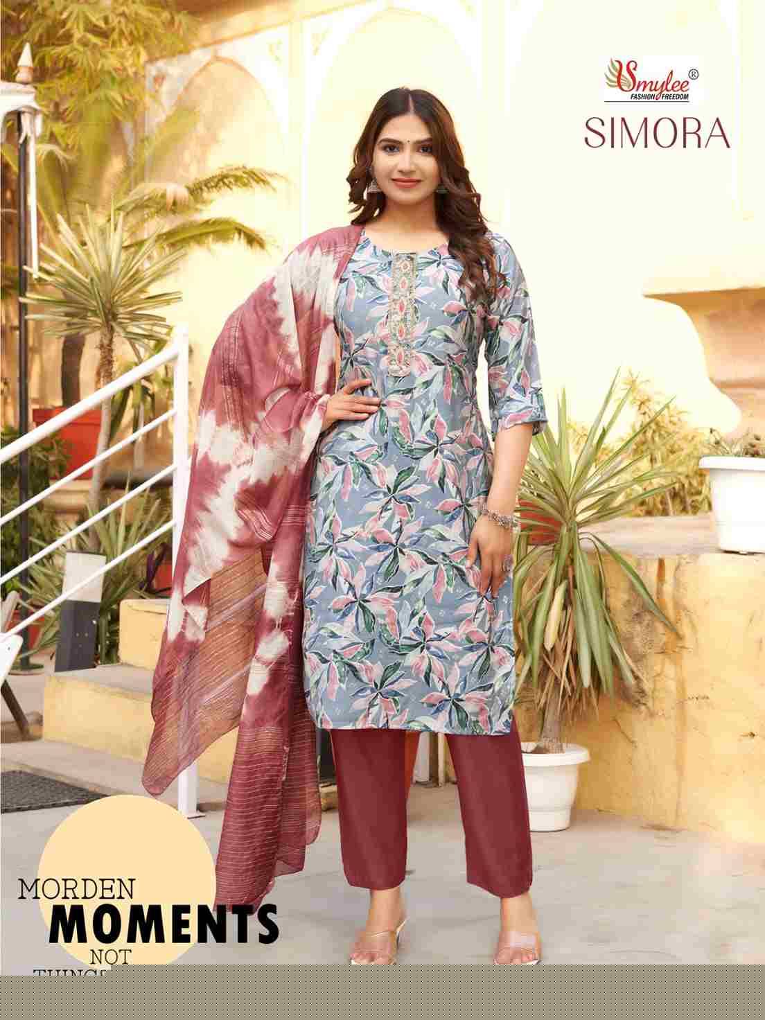 Simora By Smylee 1001 To 1008 Series Beautiful Stylish Suits Fancy Colorful Casual Wear & Ethnic Wear & Ready To Wear Modal Silk Dresses At Wholesale Price
