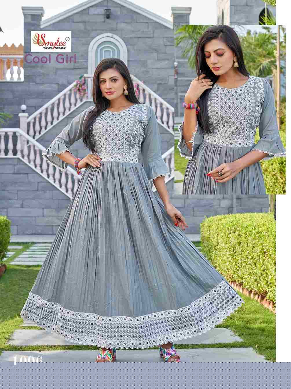 Cool Girl By Smylee 1001 To 1006 Series Designer Stylish Fancy Colorful Beautiful Party Wear & Ethnic Wear Collection Cambric Cotton Print Gowns At Wholesale Price