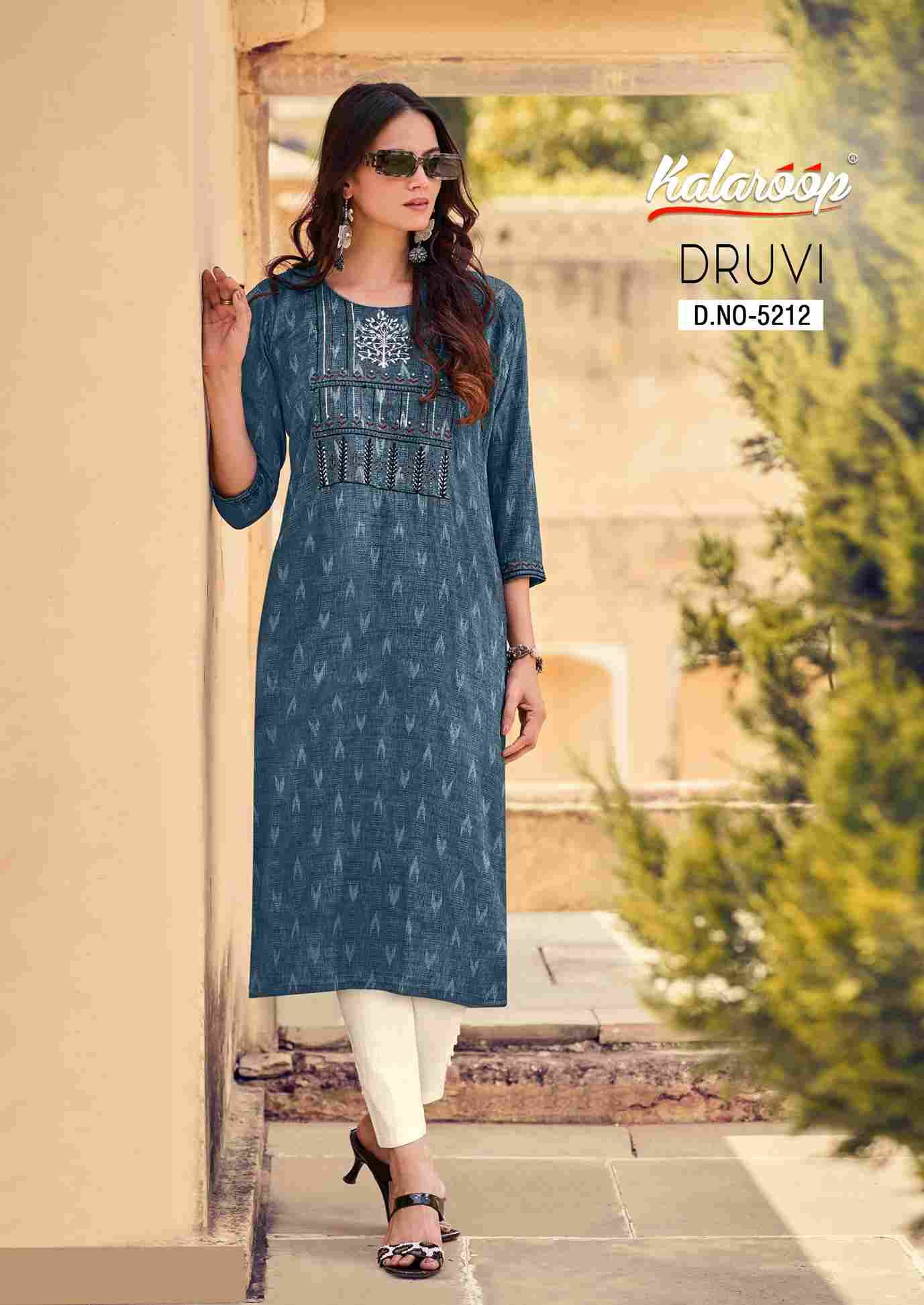 Druvi By Kalaroop 5211 To 5214 Series Designer Stylish Fancy Colorful Beautiful Party Wear & Ethnic Wear Collection Fancy Kurtis At Wholesale Price