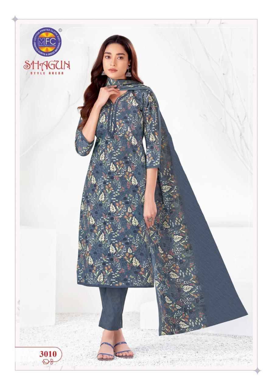 Shagun Vol-30 By MFC 3001 To 3020 Series Beautiful Festive Suits Colorful Stylish Fancy Casual Wear & Ethnic Wear Pure Lawn Cotton Embroidered Dresses At Wholesale Price