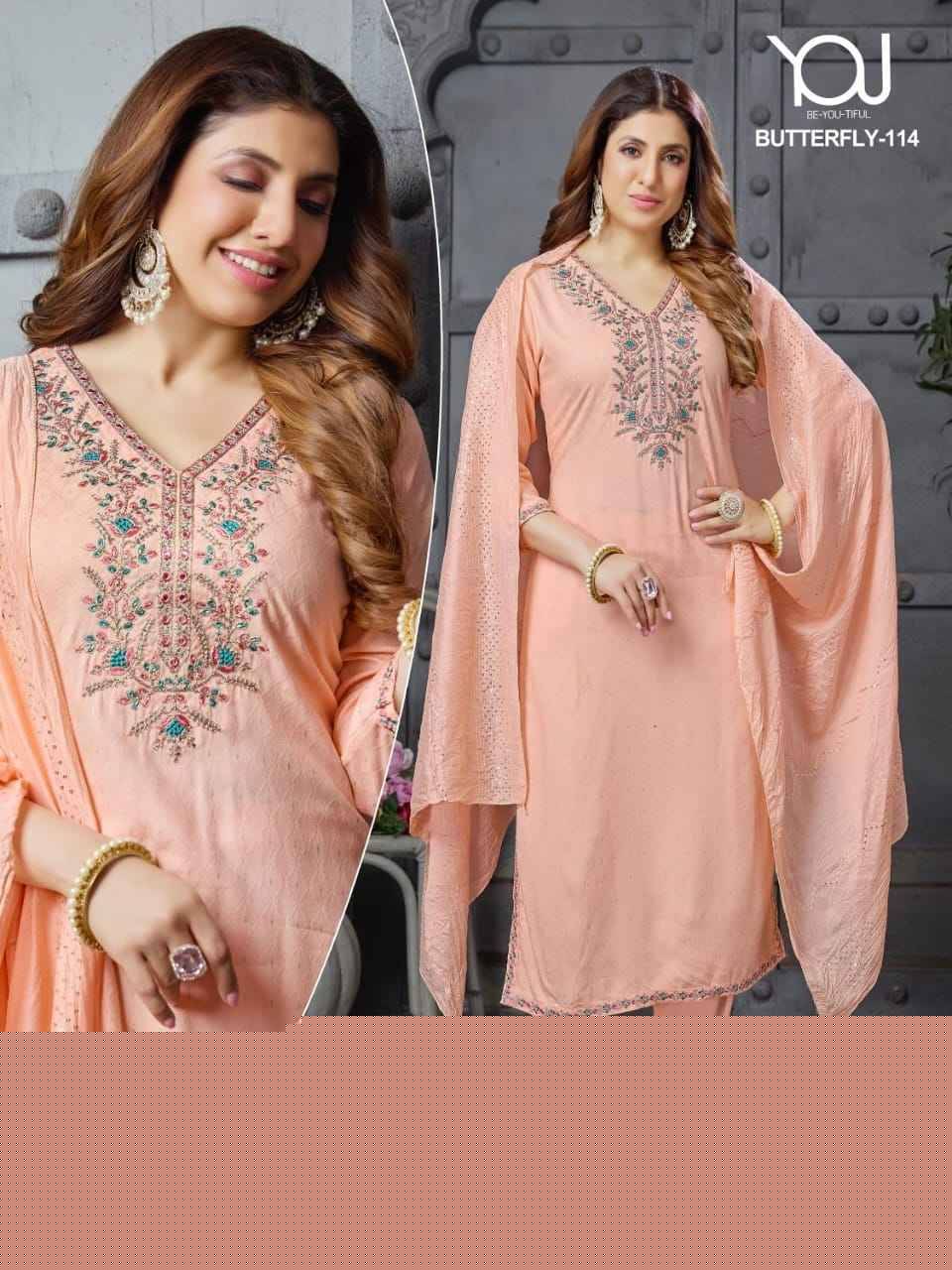 Butterfly By You 107 To 119 Series Beautiful Stylish Festive Suits Fancy Colorful Casual Wear & Ethnic Wear & Ready To Wear Rayon Dresses At Wholesale Price