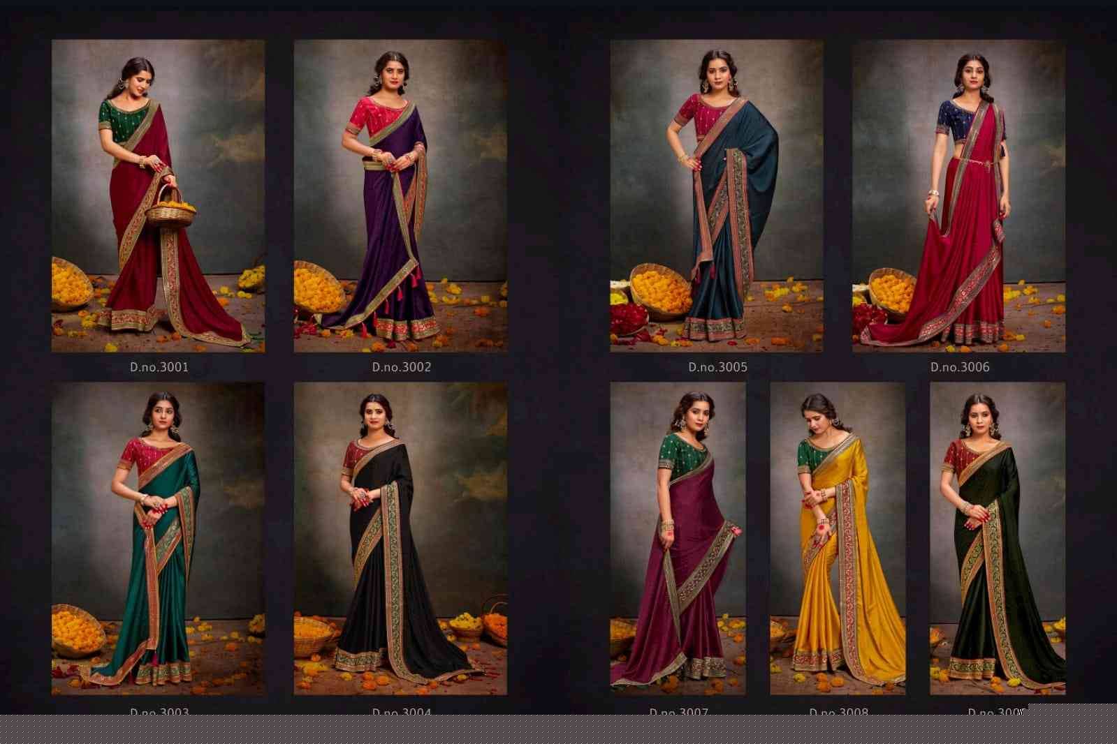 Silk Sanchi By Suma 3001 To 3009 Series Indian Traditional Wear Collection Beautiful Stylish Fancy Colorful Party Wear & Occasional Wear Satin Sarees At Wholesale Price