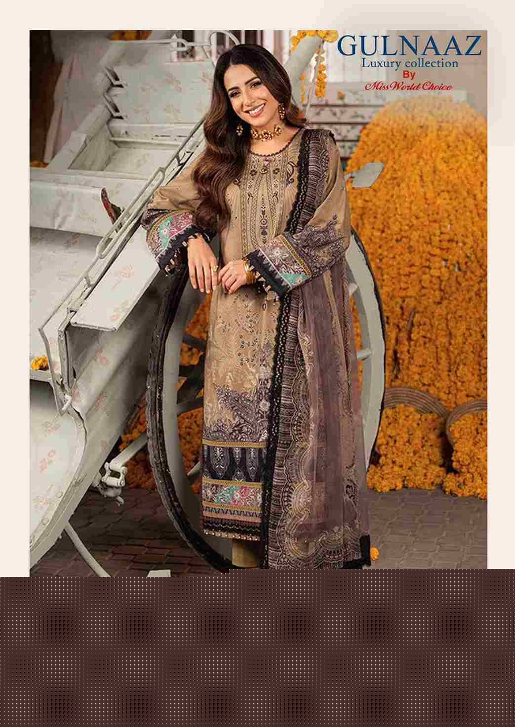 Gulnaaz Vol-1 By Miss World Choice 1001 To 1006 Series Beautiful Festive Suits Colorful Stylish Fancy Casual Wear & Ethnic Wear Pure Cotton Embroidered Dresses At Wholesale Price