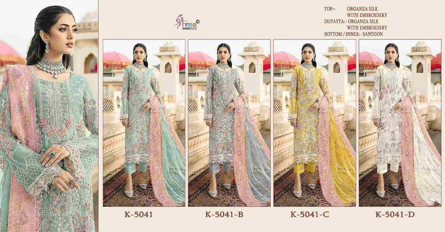 Shree Fabs Hit Design K-5041 Colours By Shree Fabs K-5041-A To K-5041-D Series Designer Pakistani Suits Beautiful Fancy Stylish Colorful Party Wear & Occasional Wear Organza Silk With Embroidery Dresses At Wholesale Price
