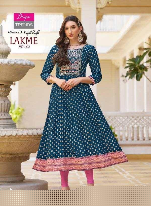 Lakme Vol-2 By Diya Trends 2001 To 2008 Series Designer Stylish Fancy Colorful Beautiful Party Wear & Ethnic Wear Collection Rayon Embroidered Gown At Wholesale Price