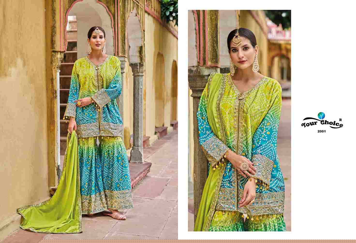 Molly By Your Choice 2001 To 2002 Series Sharara Suits Beautiful Fancy Colorful Stylish Party Wear & Occasional Wear Pure Chinnon Dresses At Wholesale Price