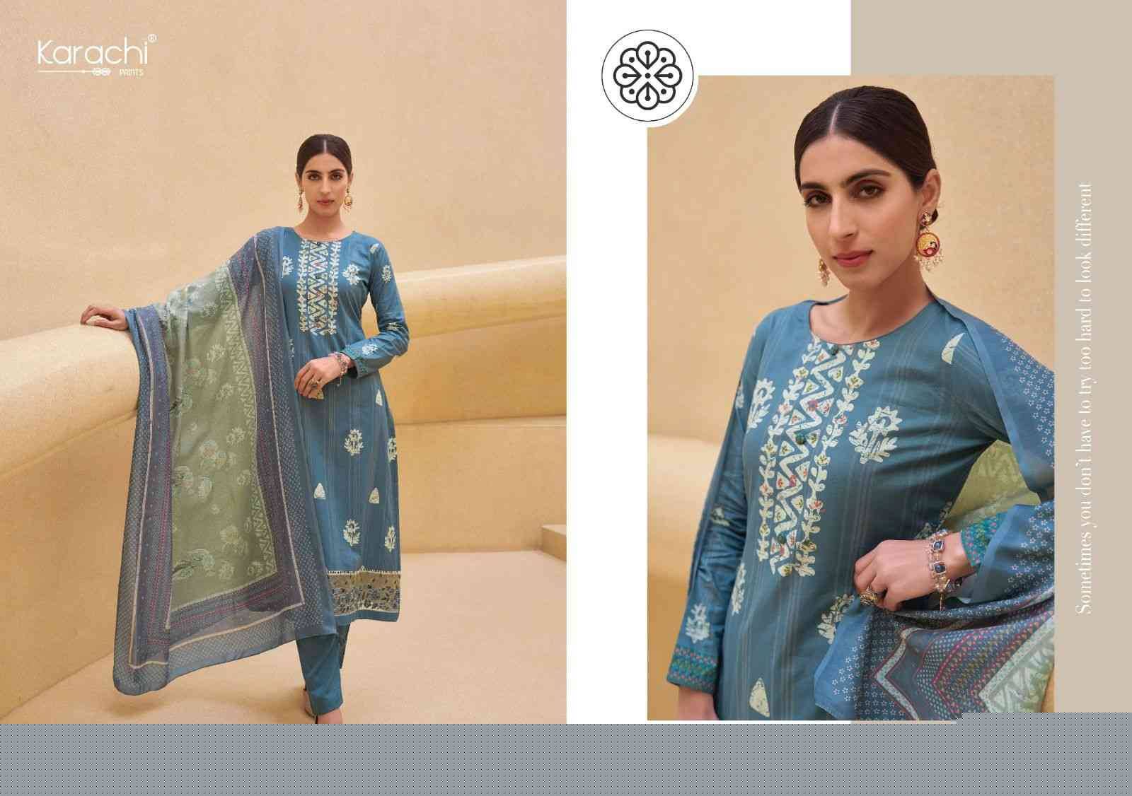Amberlee By Karachi Prints 35001 To 35008 Series Beautiful Festive Suits Colorful Stylish Fancy Casual Wear & Ethnic Wear Pure Jam Satin Print With Work Dresses At Wholesale Price