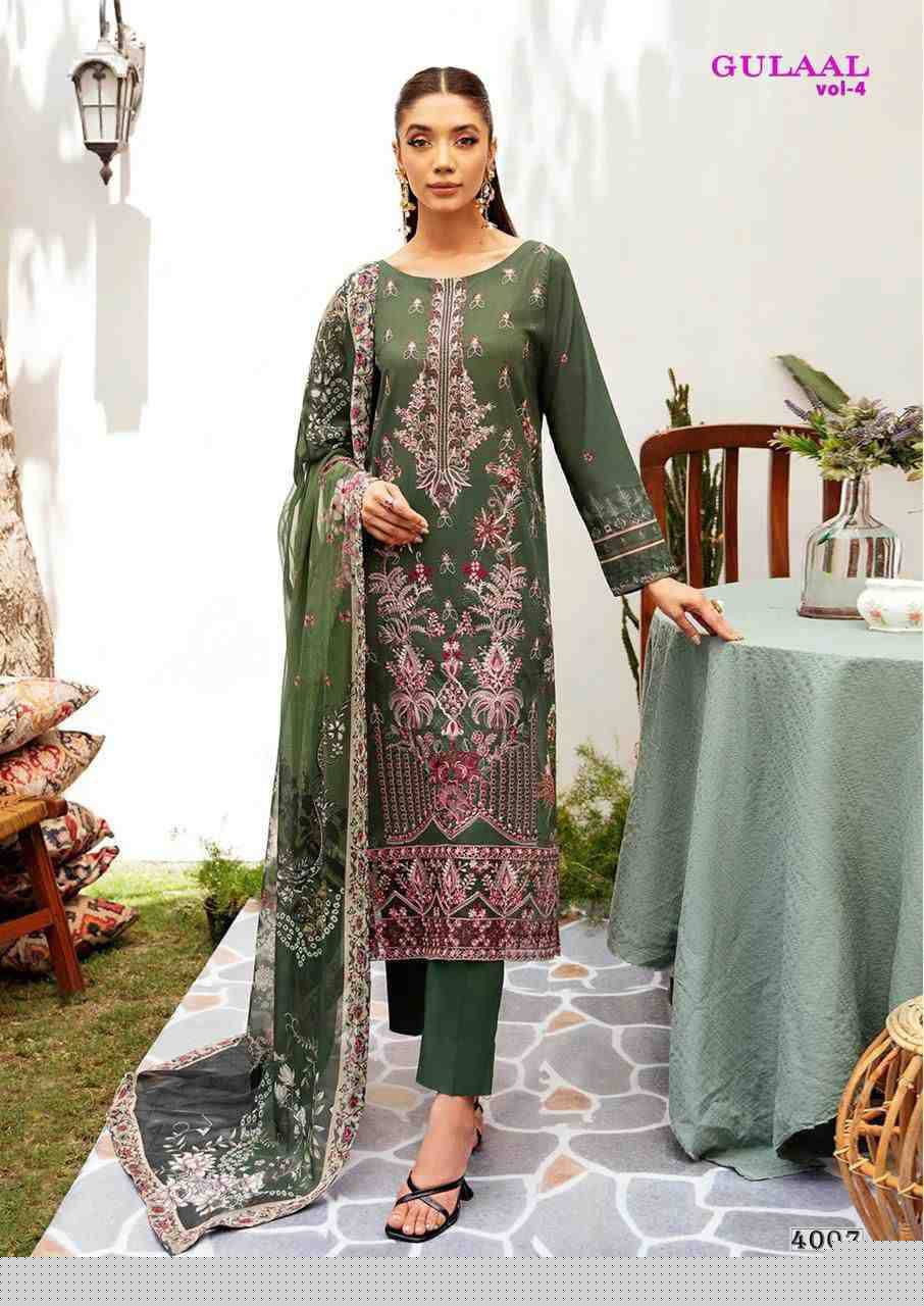 Gulaal Vol-4 By Nand Gopal Print 4001 To 4008 Series Beautiful Festive Suits Colorful Stylish Fancy Casual Wear & Ethnic Wear Pure Cotton Print Dresses At Wholesale Price