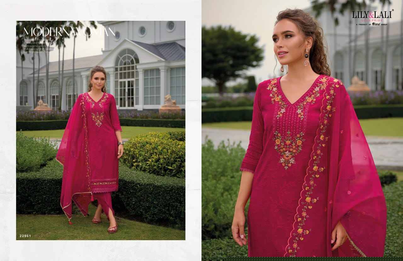 Miraan Vol-3 By Lily And Lali 22901 To 22906 Series Beautiful Stylish Suits Fancy Colorful Casual Wear & Ethnic Wear & Ready To Wear Jacquard Silk Dresses At Wholesale Price