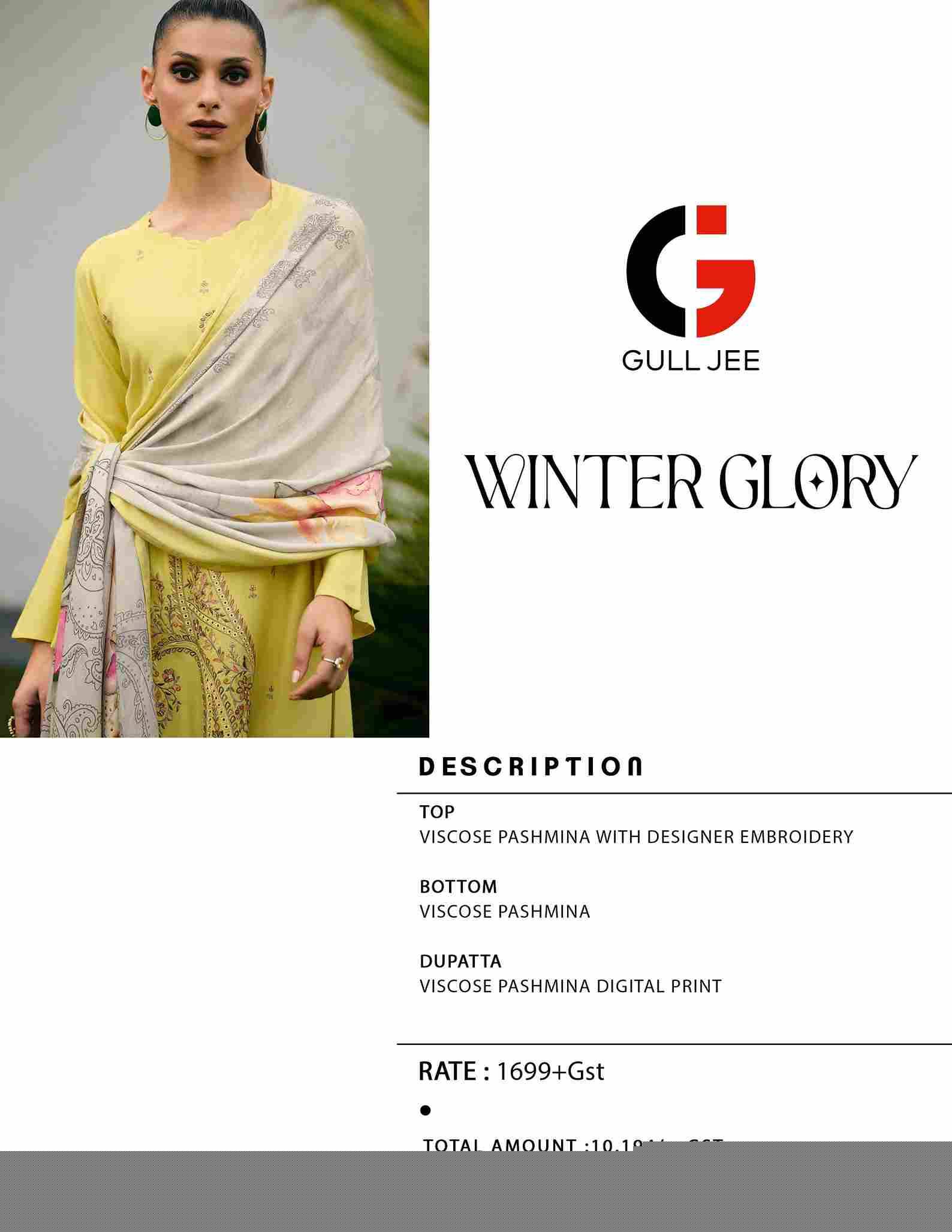 Winter Glory By Gull Jee 1001 To 1006 Series Beautiful Festive Suits Colorful Stylish Fancy Casual Wear & Ethnic Wear Viscose Pashmina Embroidered Dresses At Wholesale Price