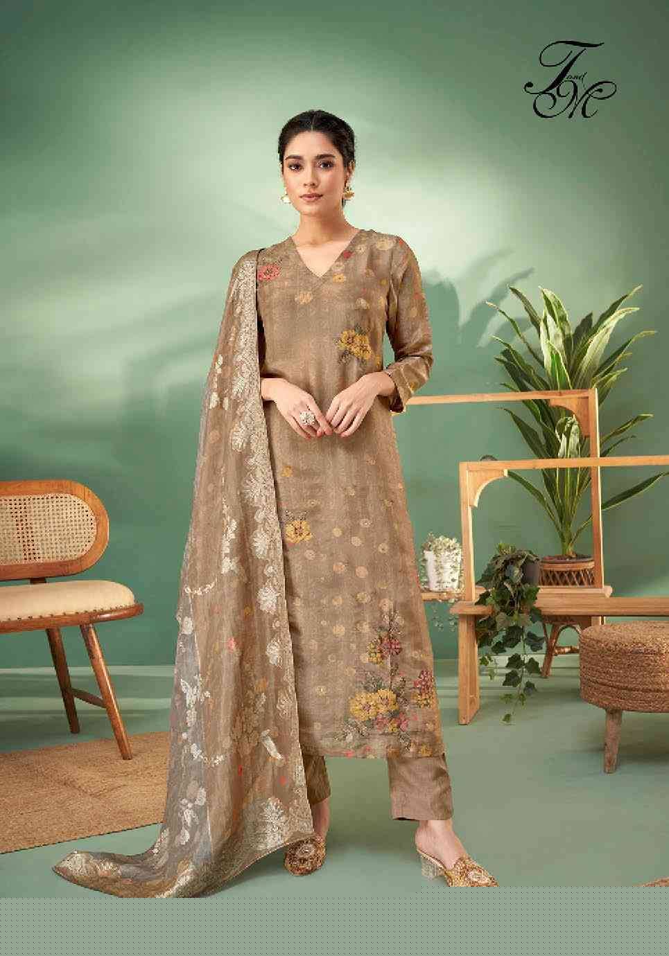 Kaseesh By T And M Designer Studio Beautiful Festive Suits Colorful Stylish Fancy Casual Wear & Ethnic Wear Simmer Tissue Dresses At Wholesale Price