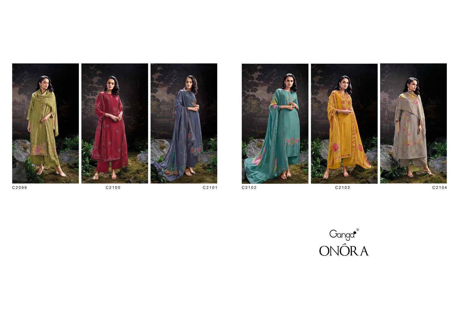 Onora By Ganga Fashion 2099 To 2104 Series Beautiful Festive Suits Colorful Stylish Fancy Casual Wear & Ethnic Wear Pure Bemberg Dresses At Wholesale Price