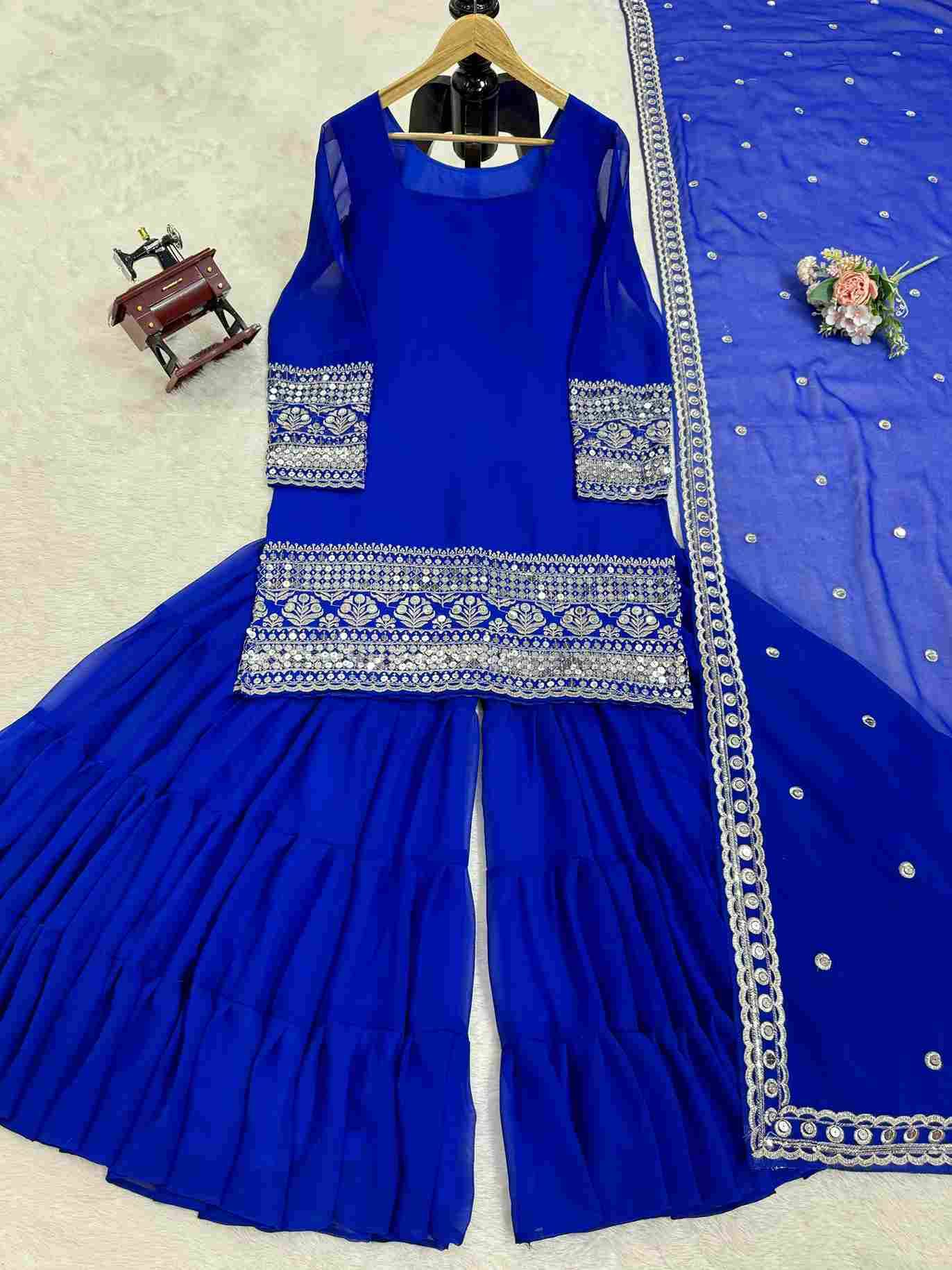 R-5662 By Fashid Wholesale 01 To 03 Series Sharara Beautiful Festive Suits Colorful Stylish Fancy Casual Wear & Ethnic Wear Faux Georgette Dresses At Wholesale Price