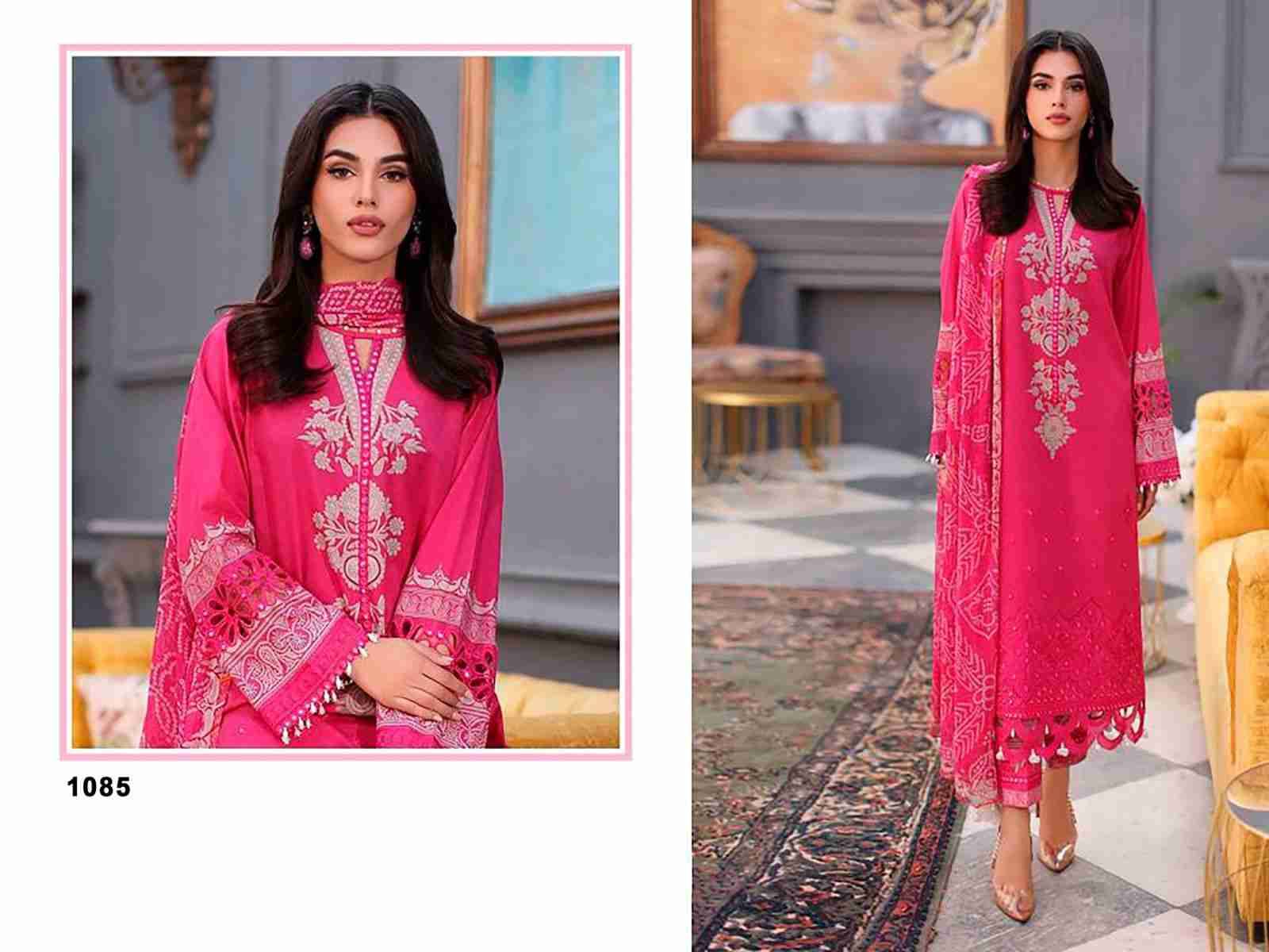 Aasha 1085 Colours By Aasha Designer 1085-A To 1085-B Series Pakistani Suits Beautiful Fancy Colorful Stylish Party Wear & Occasional Wear Pure Cotton Embroidery Dresses At Wholesale Price