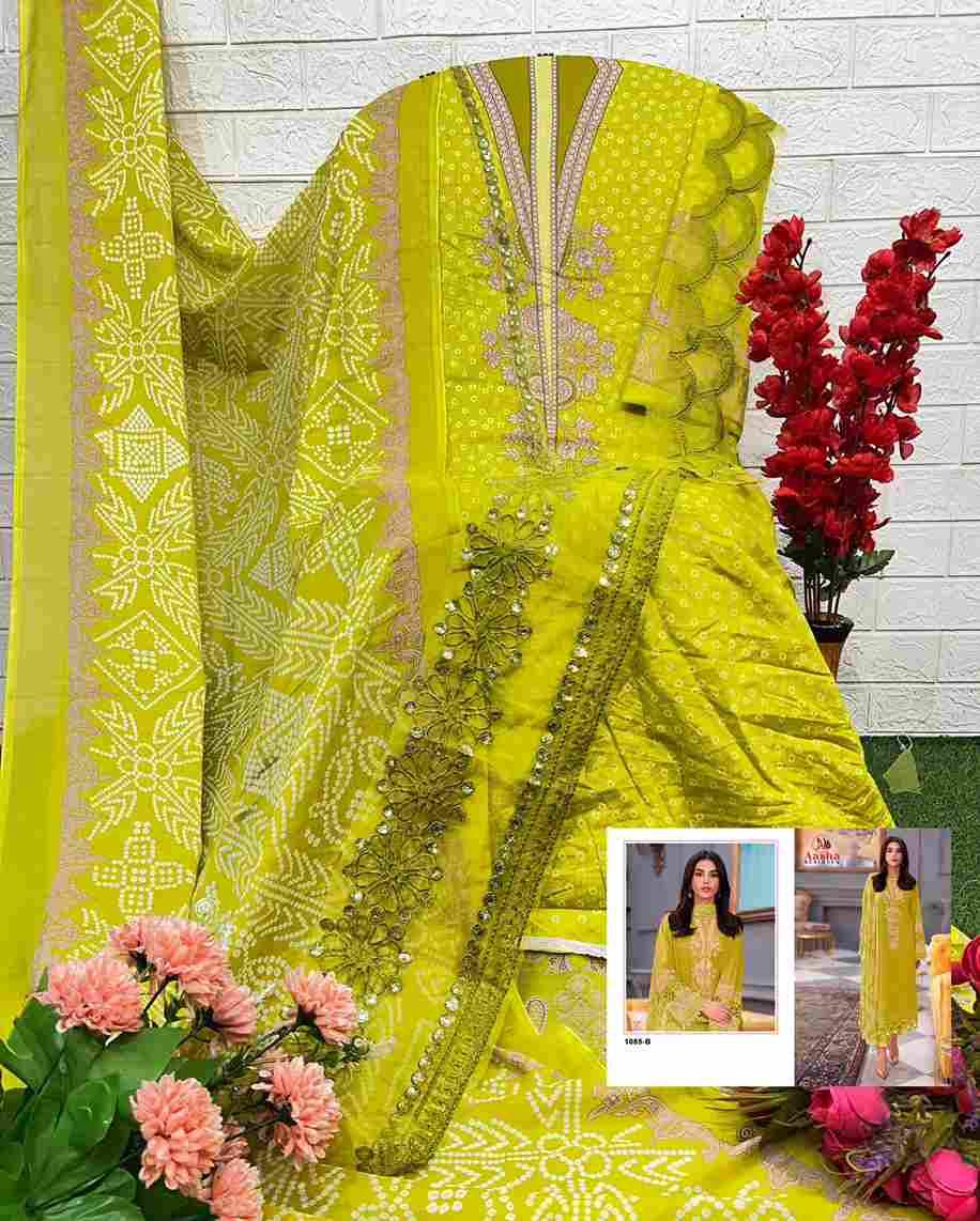 Aasha 1085 Colours By Aasha Designer 1085-A To 1085-B Series Pakistani Suits Beautiful Fancy Colorful Stylish Party Wear & Occasional Wear Pure Cotton Embroidery Dresses At Wholesale Price