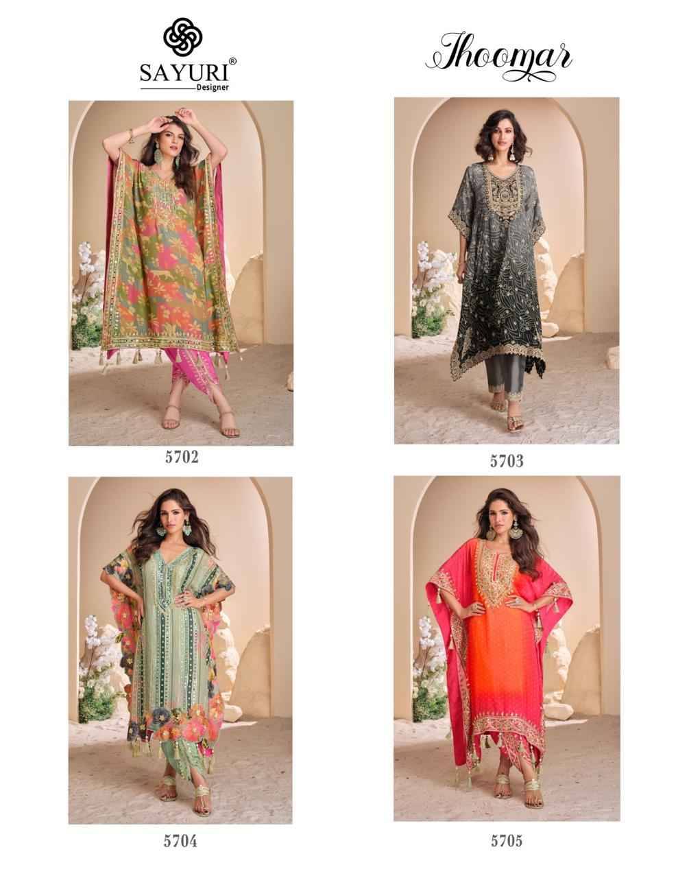 Jhoomar By Sayuri 5702 To 5705 Series Designer Stylish Fancy Colorful Beautiful Party Wear & Ethnic Wear Collection Viscose Silk Print Co-Ord At Wholesale Price