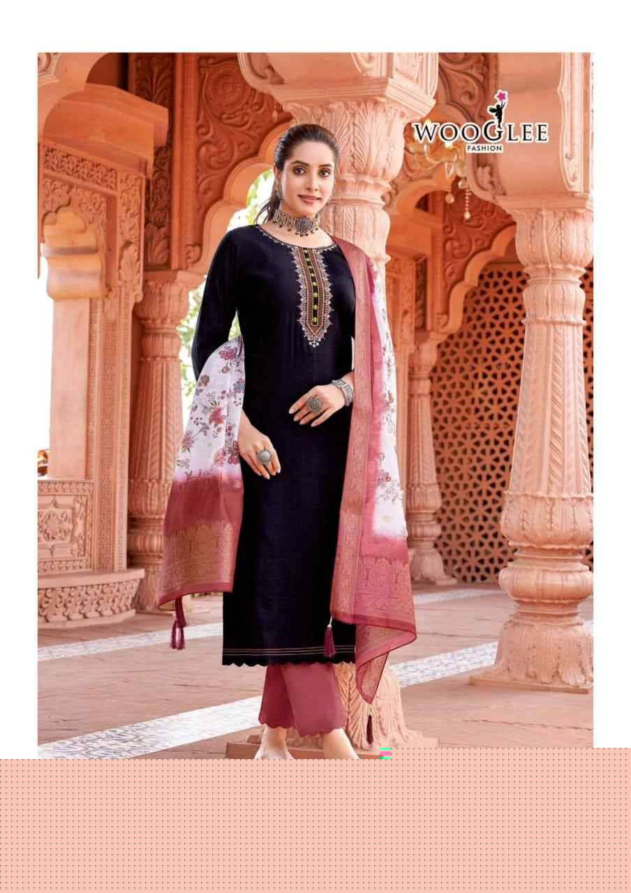 Jakhee By Wooglee 1001 To 1006 Series Beautiful Stylish Festive Suits Fancy Colorful Casual Wear & Ethnic Wear & Ready To Wear Viscose Weaving Dresses At Wholesale Price
