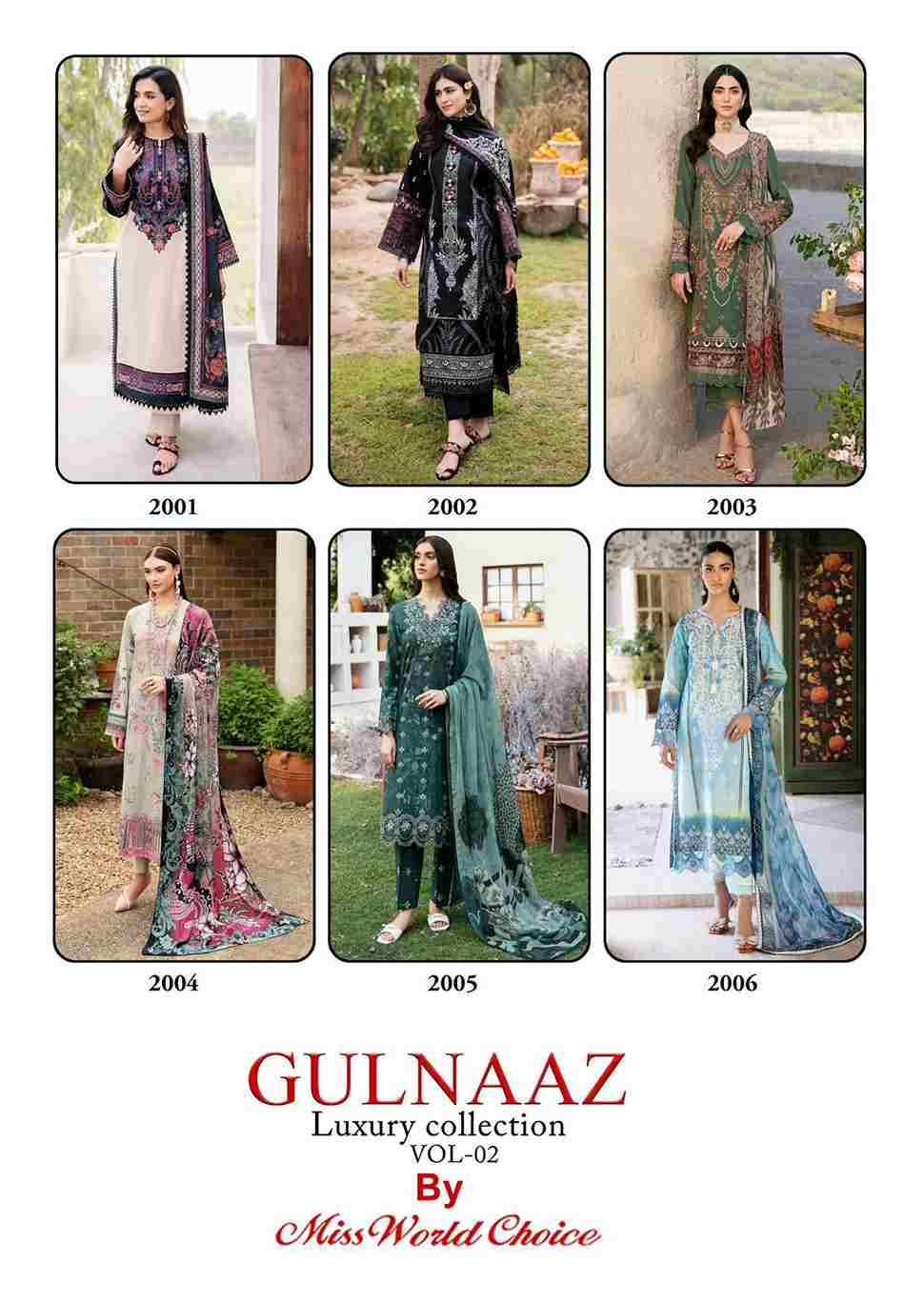 Gulnaaz Vol-2 By Miss World Choice 2001 To 2006 Series Beautiful Festive Suits Colorful Stylish Fancy Casual Wear & Ethnic Wear Pure Cotton Embroidered Dresses At Wholesale Price