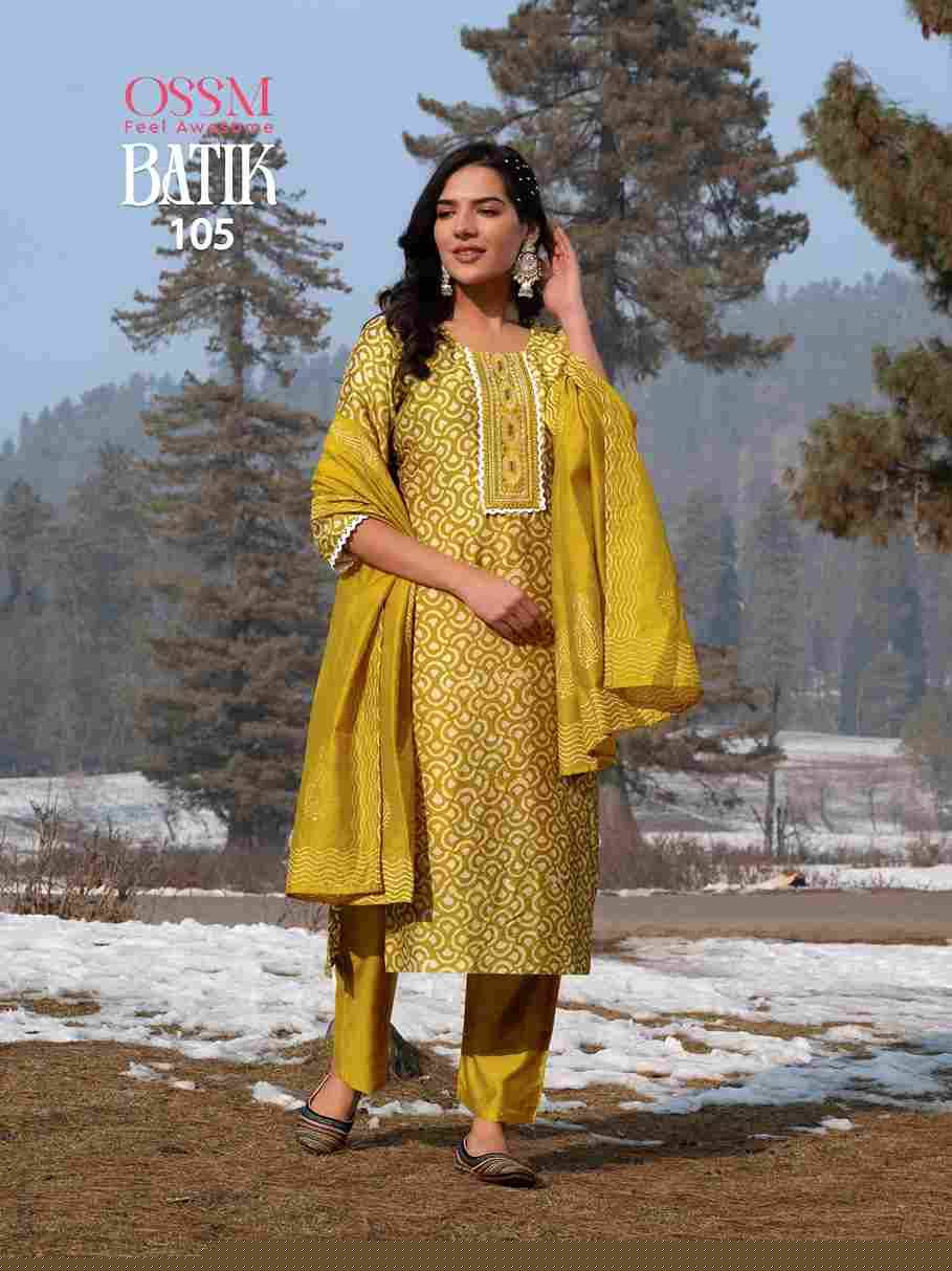 Batik Vol-4 By Ossm 101 To 106 Series Beautiful Stylish Festive Suits Fancy Colorful Casual Wear & Ethnic Wear & Ready To Wear Pure Chanderi Dresses At Wholesale Price