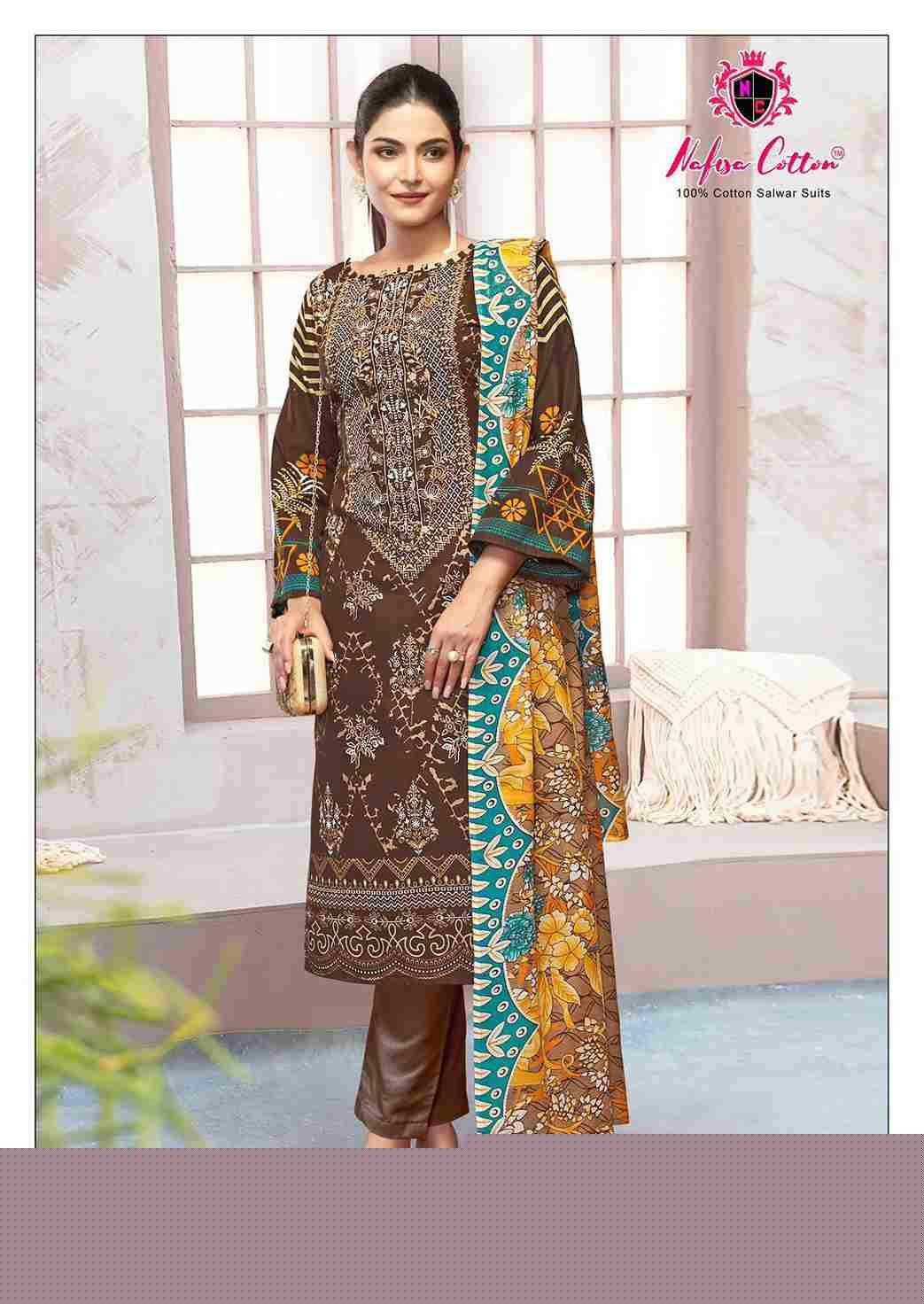 Safina Vol-11 By Nafisa Cotton 11001 To 11006 Series Beautiful Festive Suits Colorful Stylish Fancy Casual Wear & Ethnic Wear Pure Cotton Embroidered Dresses At Wholesale Price