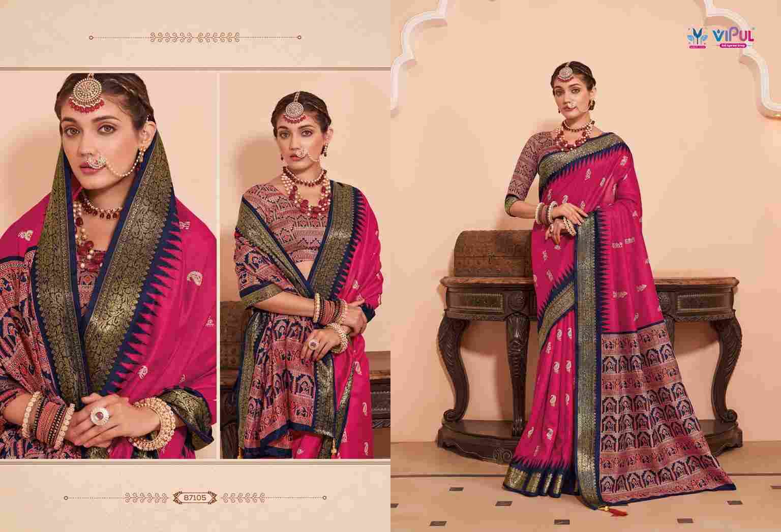 Kalyanam Silk By Vipul Fashion 87102 To 87109 Series Indian Traditional Wear Collection Beautiful Stylish Fancy Colorful Party Wear & Occasional Wear Silk Sarees At Wholesale Price