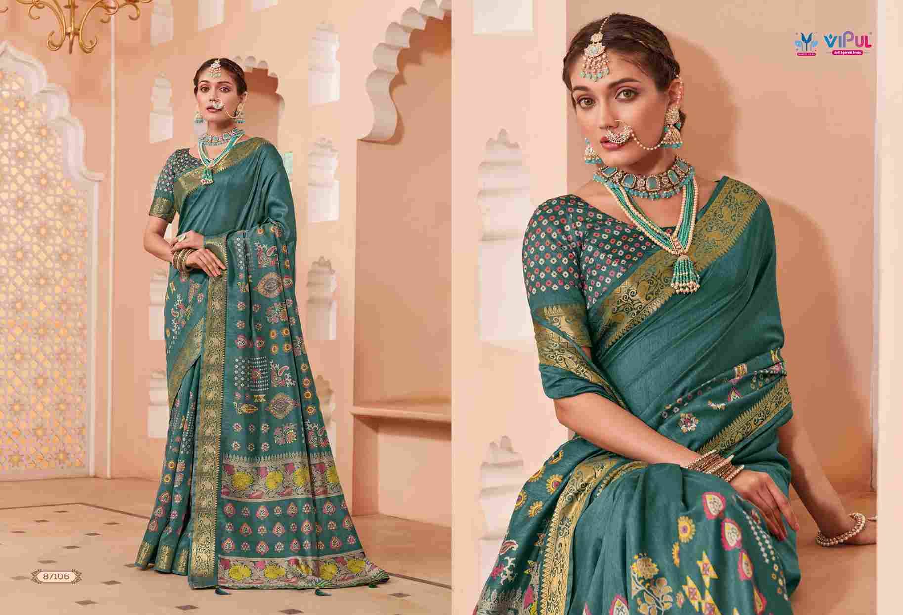 Kalyanam Silk By Vipul Fashion 87102 To 87109 Series Indian Traditional Wear Collection Beautiful Stylish Fancy Colorful Party Wear & Occasional Wear Silk Sarees At Wholesale Price
