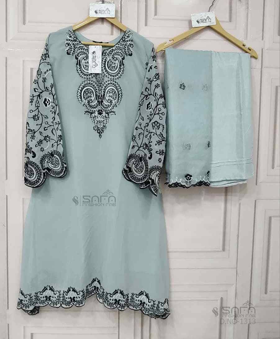 Safa 1313 Colours Vol-2 By Safa Fashion 1313-E To 1313-G Series Designer Stylish Fancy Colorful Beautiful Party Wear & Ethnic Wear Collection Heavy Georgette Dresses At Wholesale Price