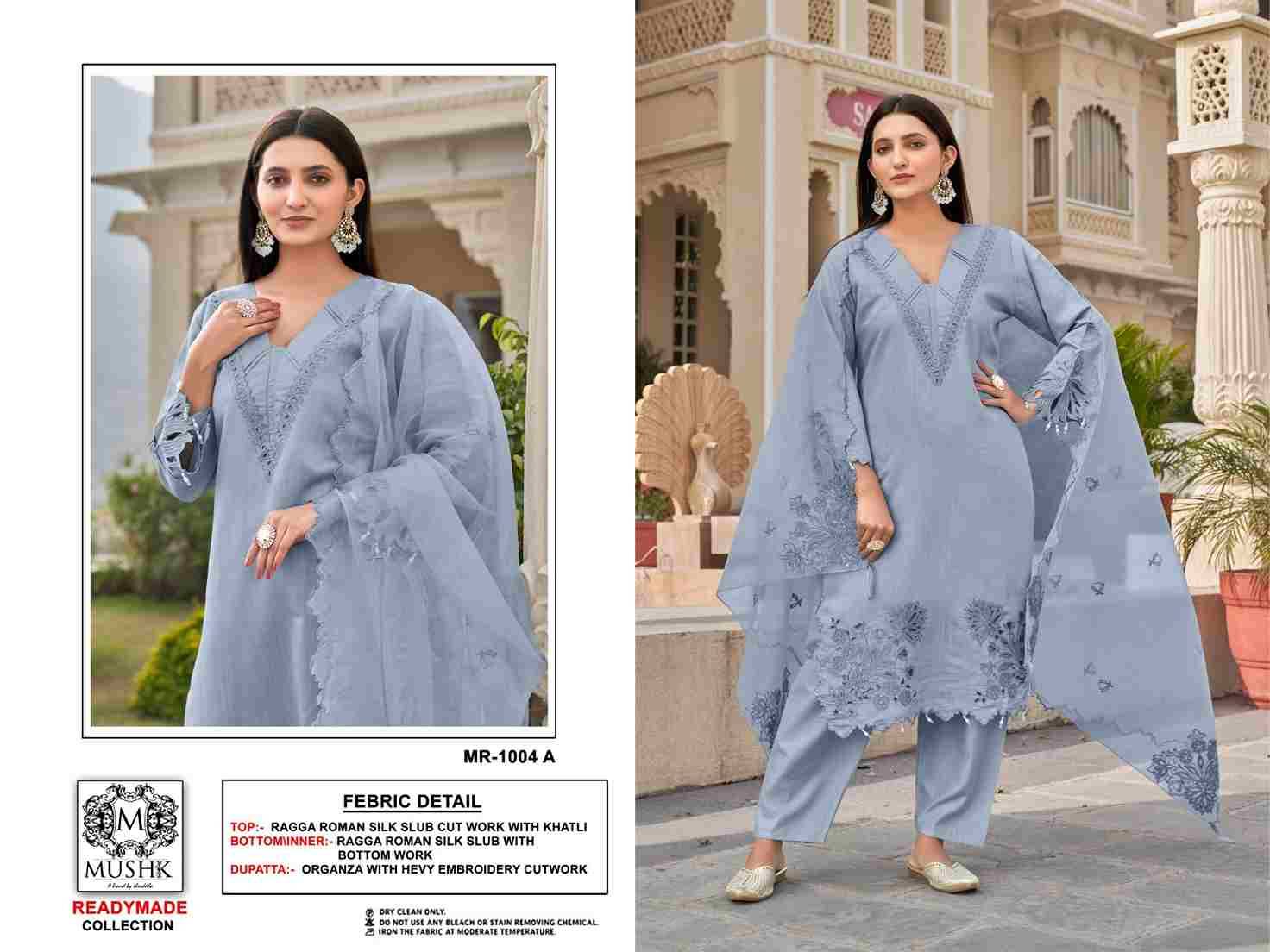 Mushk Hit Design R-1004 Colours By Mushk R-1004-A To R-1004-D Series Beautiful Winter Collection Pakistani Suits Stylish Fancy Colorful Casual Wear & Ethnic Wear Pure Roman Silk Embroidery Dresses At Wholesale Price
