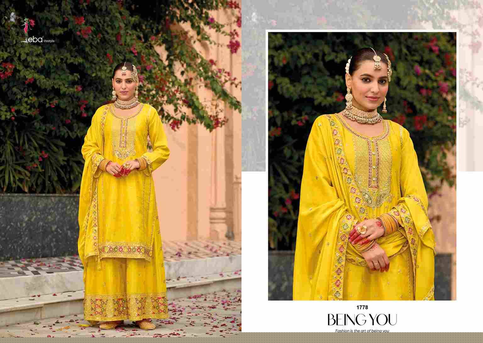 Nimrat By Eba Lifestyle 1778 To 1780 Series Beautiful Stylish Suits Fancy Colorful Casual Wear & Ethnic Wear & Ready To Wear Chinnon Dresses At Wholesale Price