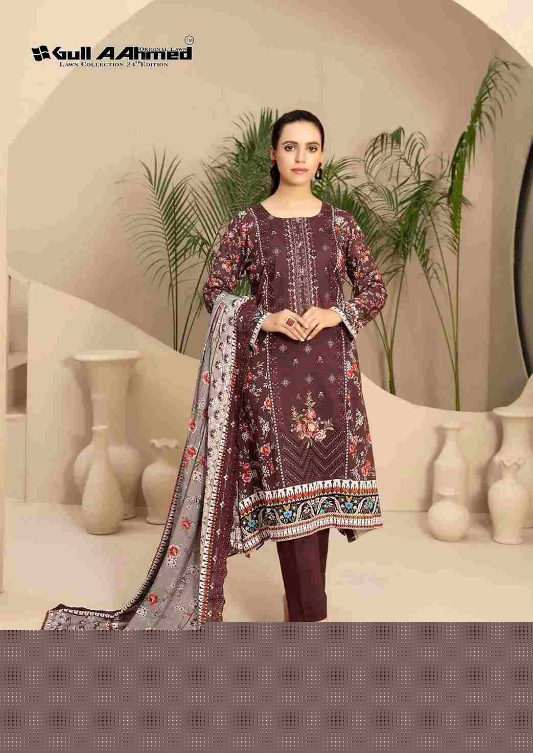 Gull Aahmed Lawn Collection Vol-24 By Gull Aahmed 203 To 208 Series Beautiful Festive Suits Stylish Fancy Colorful Casual Wear & Ethnic Wear Pure Lawn Dresses At Wholesale Price