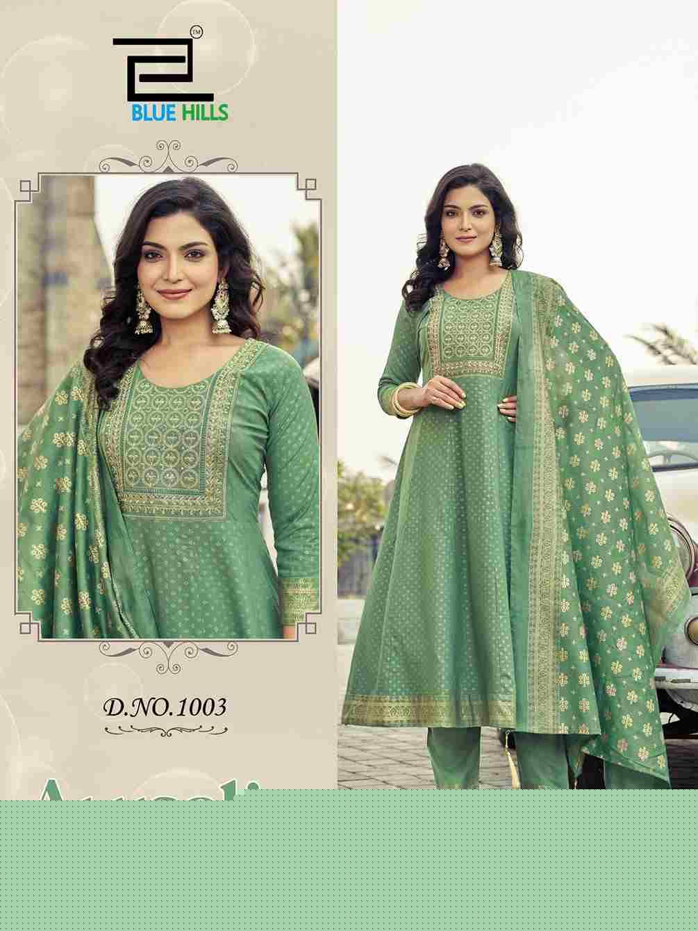 Aurelia By Blue Hills 1001 To 1006 Series Designer Festive Suits Collection Beautiful Stylish Fancy Colorful Party Wear & Occasional Wear Pure Chanderi Dresses At Wholesale Price