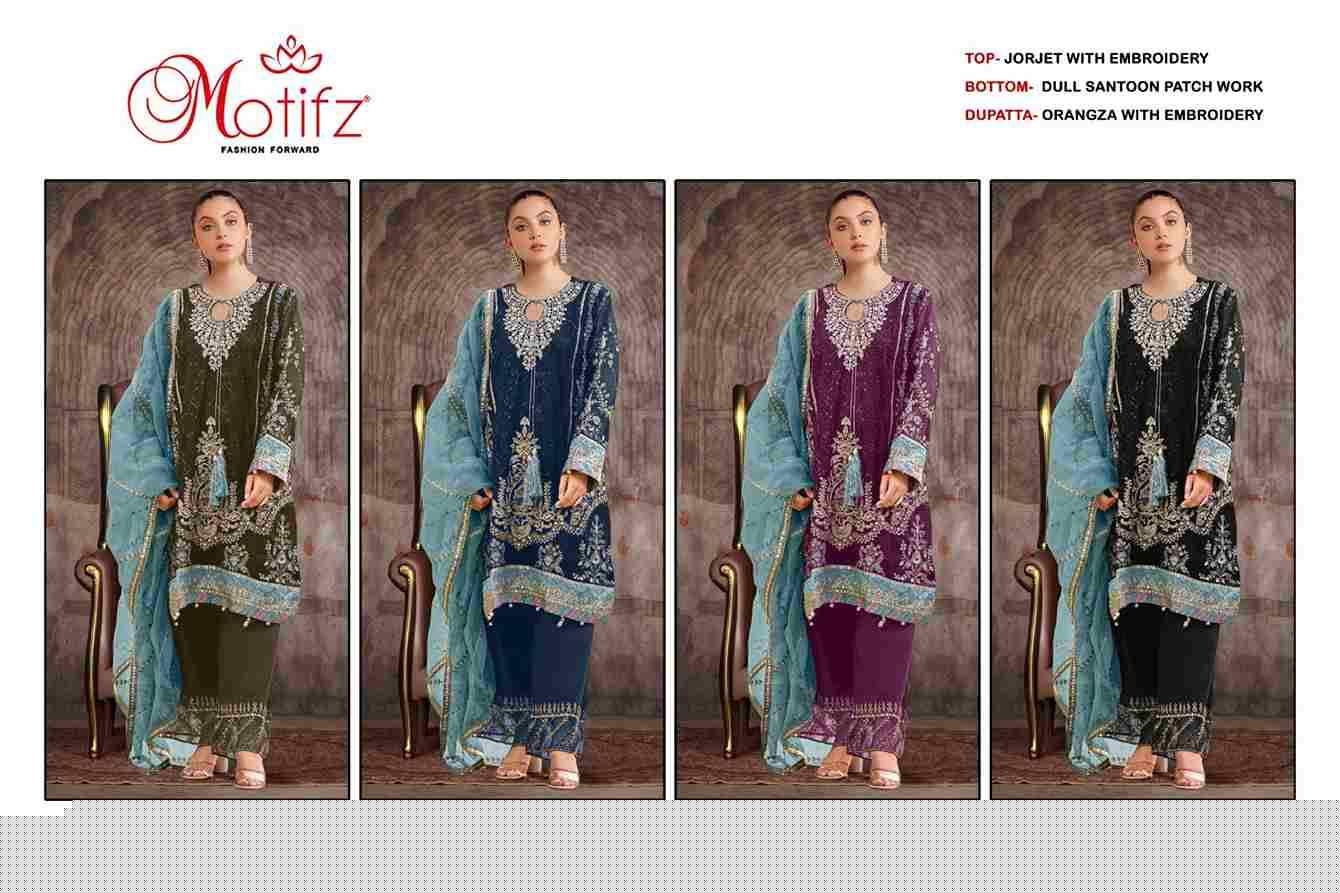 Motifz Hit Design 764 Colours By Motifz 764-A To 764-D Series Beautiful Pakistani Suits Colorful Stylish Fancy Casual Wear & Ethnic Wear Georgette Dresses At Wholesale Price