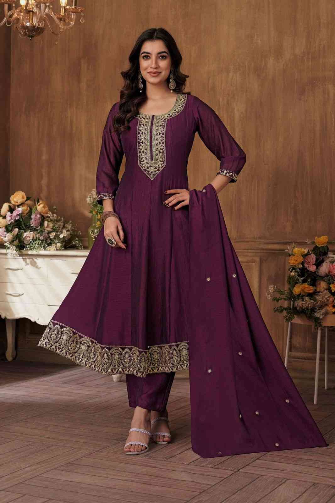 Anaya By Fashid Wholesale 01 To 04 Series Designer Beautiful Stylish Fancy Colorful Party Wear & Occasional Wear Vichitra Embroidered Dresses At Wholesale Price