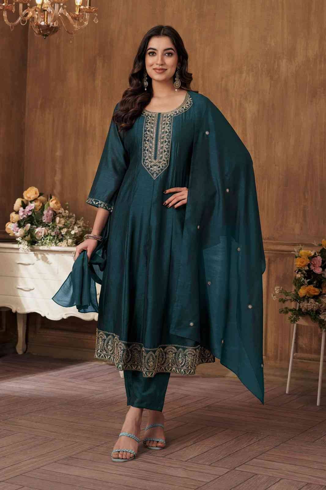 Anaya By Fashid Wholesale 01 To 04 Series Designer Beautiful Stylish Fancy Colorful Party Wear & Occasional Wear Vichitra Embroidered Dresses At Wholesale Price