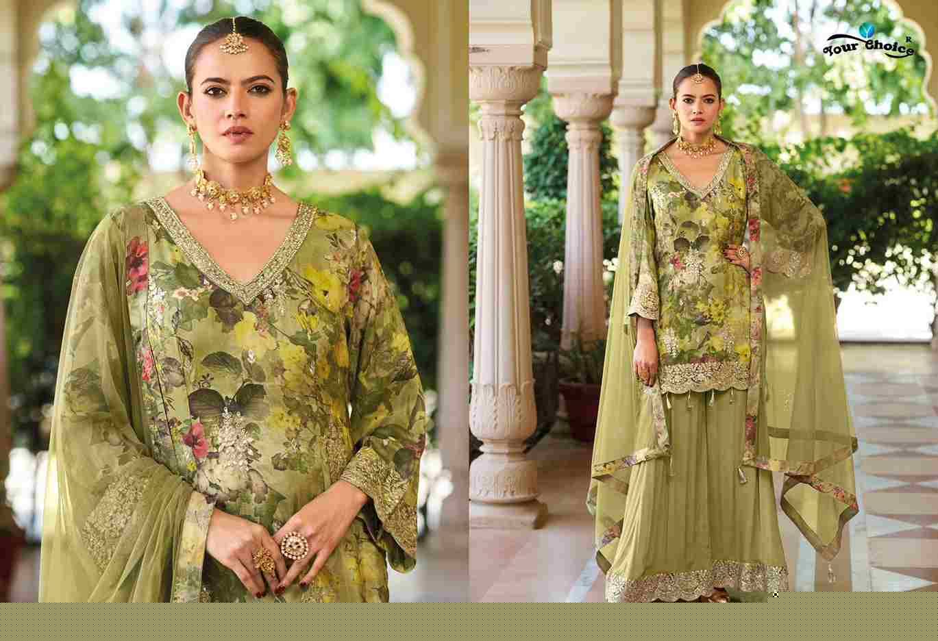 Ginni Vol-3 By Your Choice 3001 To 3004 Series Designer Sharara Suits Beautiful Fancy Colorful Stylish Party Wear & Occasional Wear Heavy Chinnon Dresses At Wholesale Price