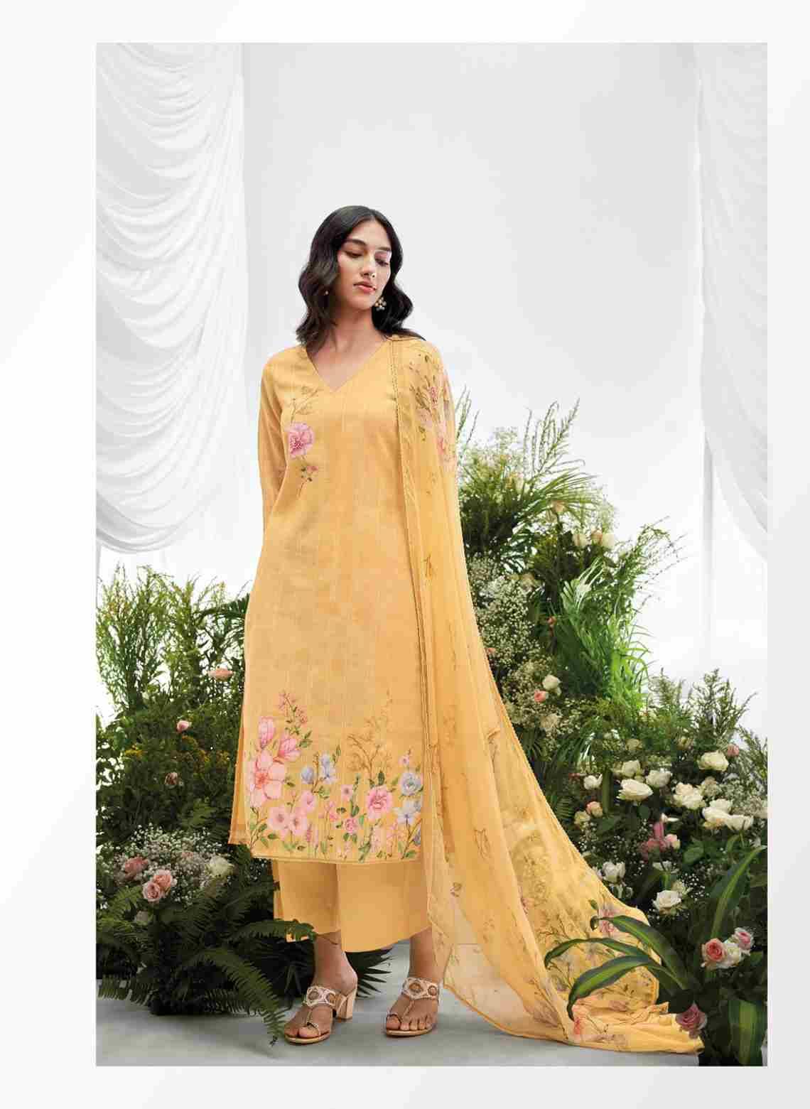 Ahren By Ganga Fashion 2015 To 2020 Series Beautiful Festive Suits Colorful Stylish Fancy Casual Wear & Ethnic Wear Cotton Linen Jacquard Dresses At Wholesale Price