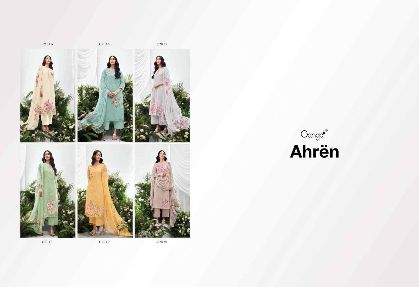 Ahren By Ganga Fashion 2015 To 2020 Series Beautiful Festive Suits Colorful Stylish Fancy Casual Wear & Ethnic Wear Cotton Linen Jacquard Dresses At Wholesale Price