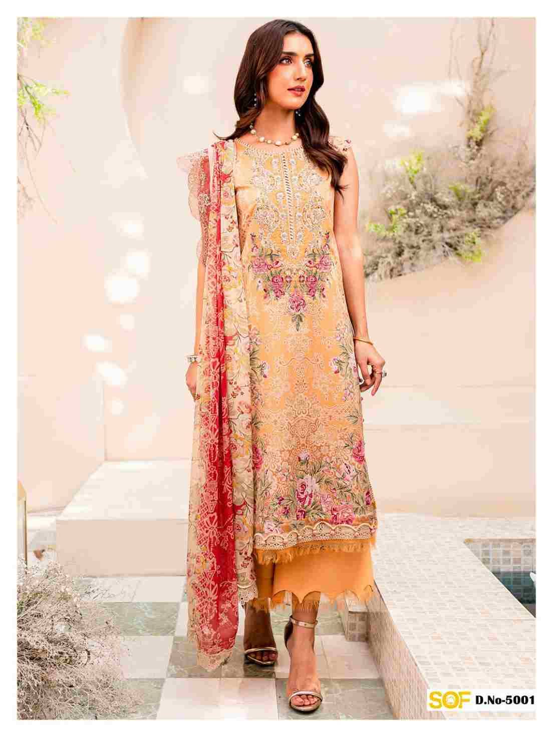 Aliya.B Vol-5 By Shree Om Fab 5001 To 5006 Series Beautiful Festive Suits Stylish Fancy Colorful Casual Wear & Ethnic Wear Pure Lawn Digital Print Dresses At Wholesale Price