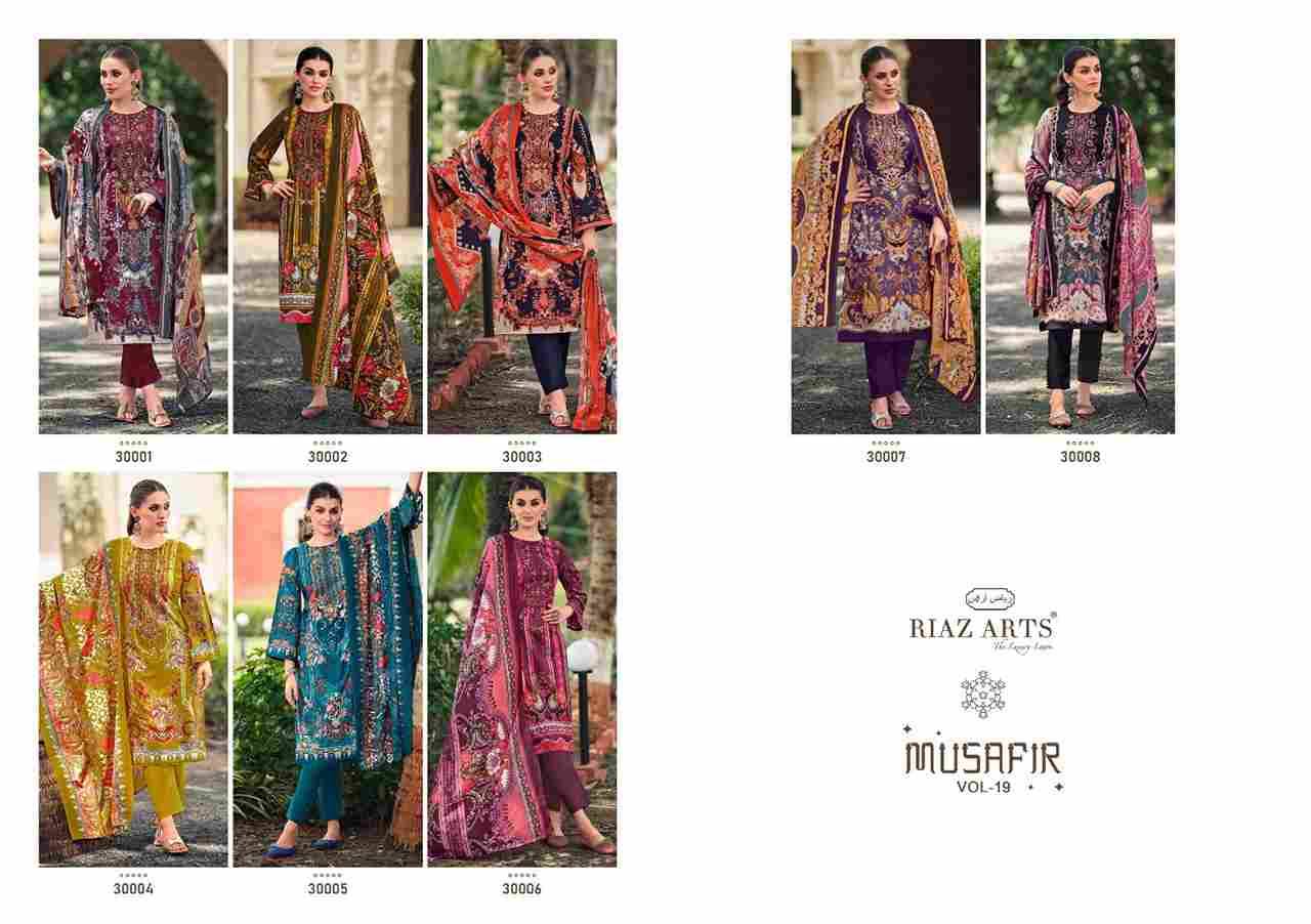 Musafir Vol-19 By Riaz Arts 30001 To 30008 Series Wholesale Designer Pakistani Suits Collection Beautiful Stylish Fancy Colorful Party Wear & Occasional Wear Pure Lawn Print With Embroidered Dresses At Wholesale Price