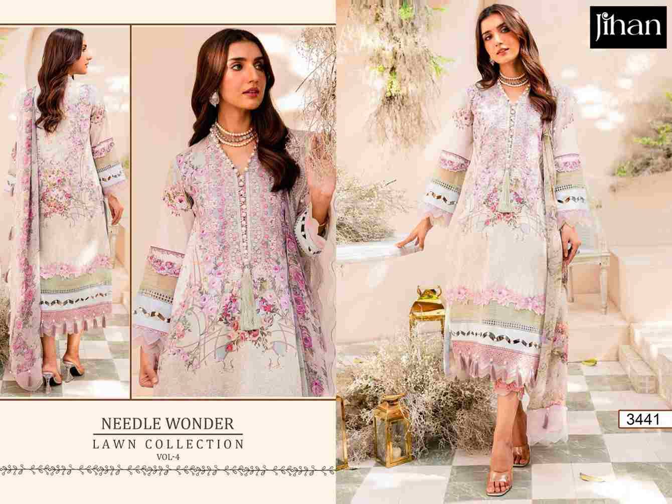 Needle Wonder Lawn Collection Vol-4 By Jihan Designer Pakistani Suits Beautiful Fancy Stylish Colorful Party Wear & Occasional Wear Pure Cotton Print Dresses At Wholesale Price