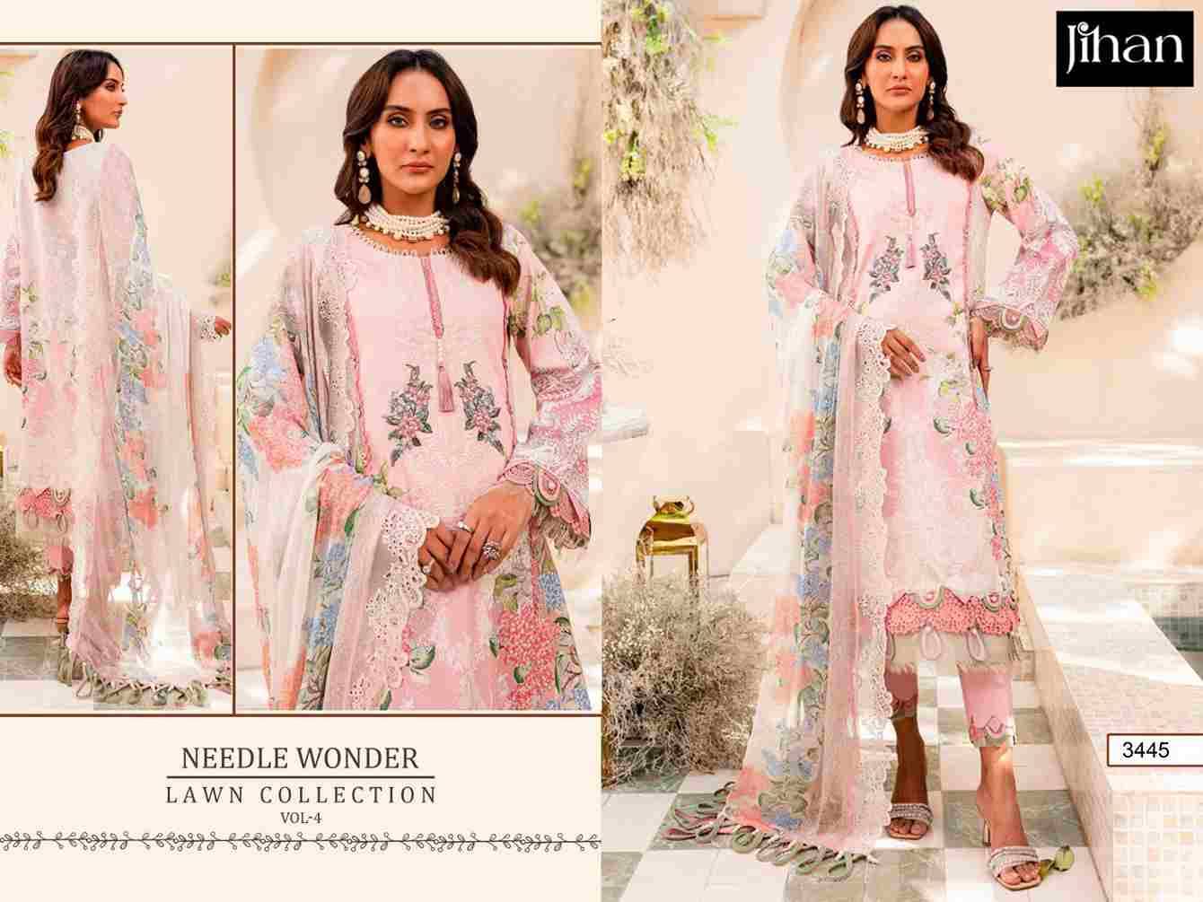 Needle Wonder Lawn Collection Vol-4 By Jihan Designer Pakistani Suits Beautiful Fancy Stylish Colorful Party Wear & Occasional Wear Pure Cotton Print Dresses At Wholesale Price