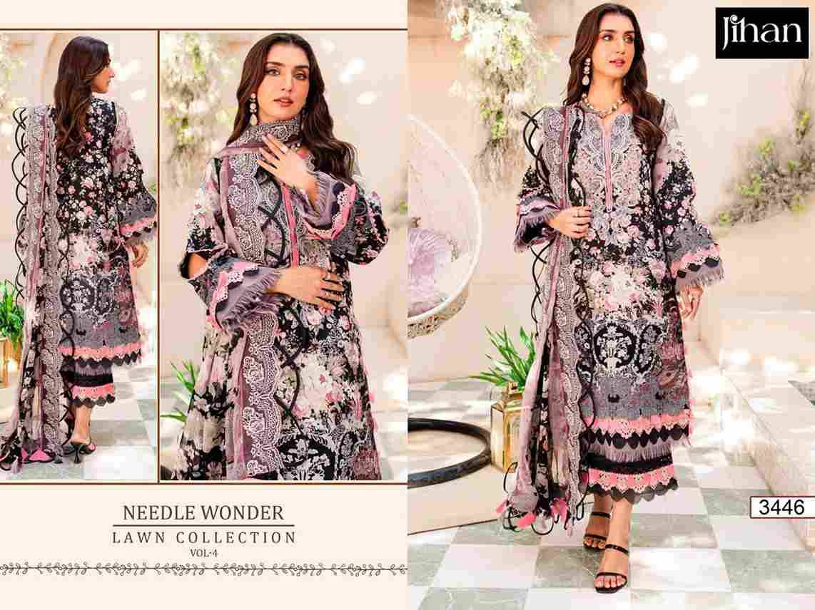 Needle Wonder Lawn Collection Vol-4 By Jihan Designer Pakistani Suits Beautiful Fancy Stylish Colorful Party Wear & Occasional Wear Pure Cotton Print Dresses At Wholesale Price