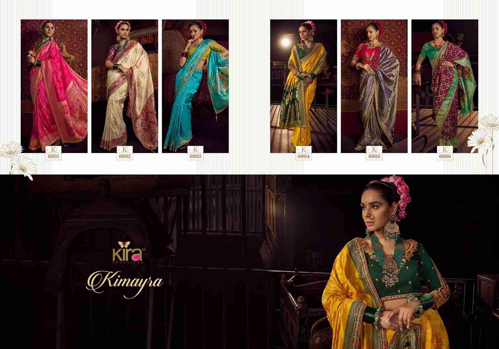 Kimayra By Kira 6901 To 6906 Series Indian Traditional Wear Collection Beautiful Stylish Fancy Colorful Party Wear & Occasional Wear Viscose Sarees At Wholesale Price